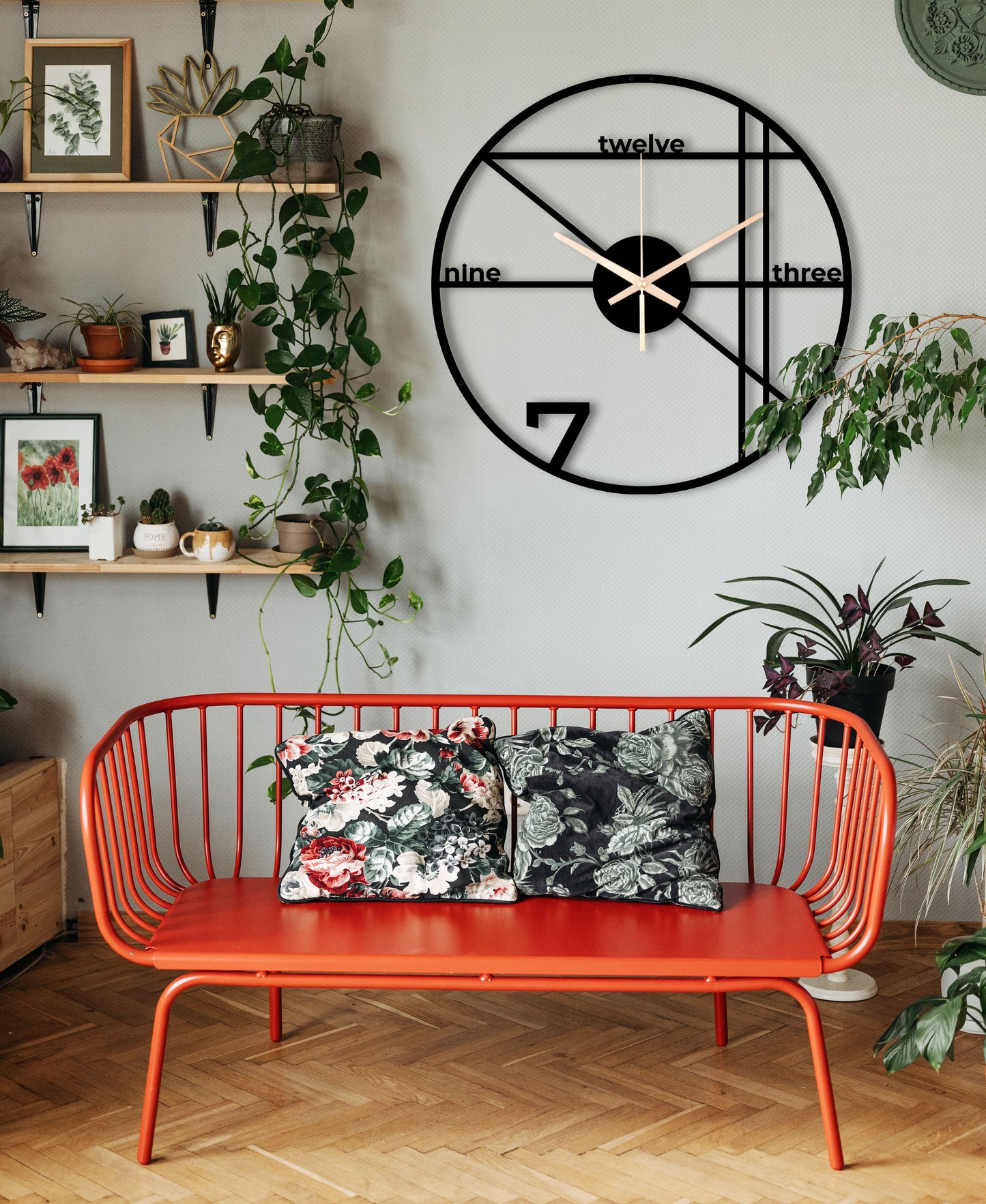 183-Dekoratif Metal Duvar Saati