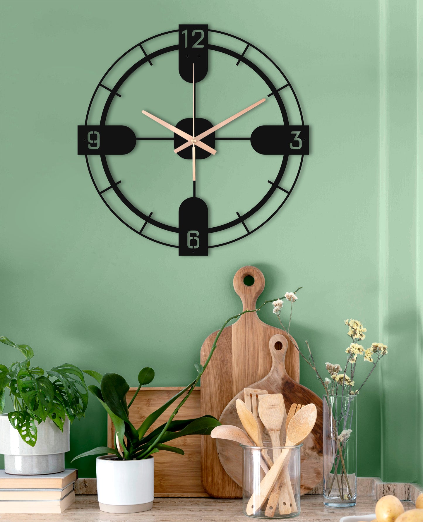 185-Dekoratif Metal Duvar Saati