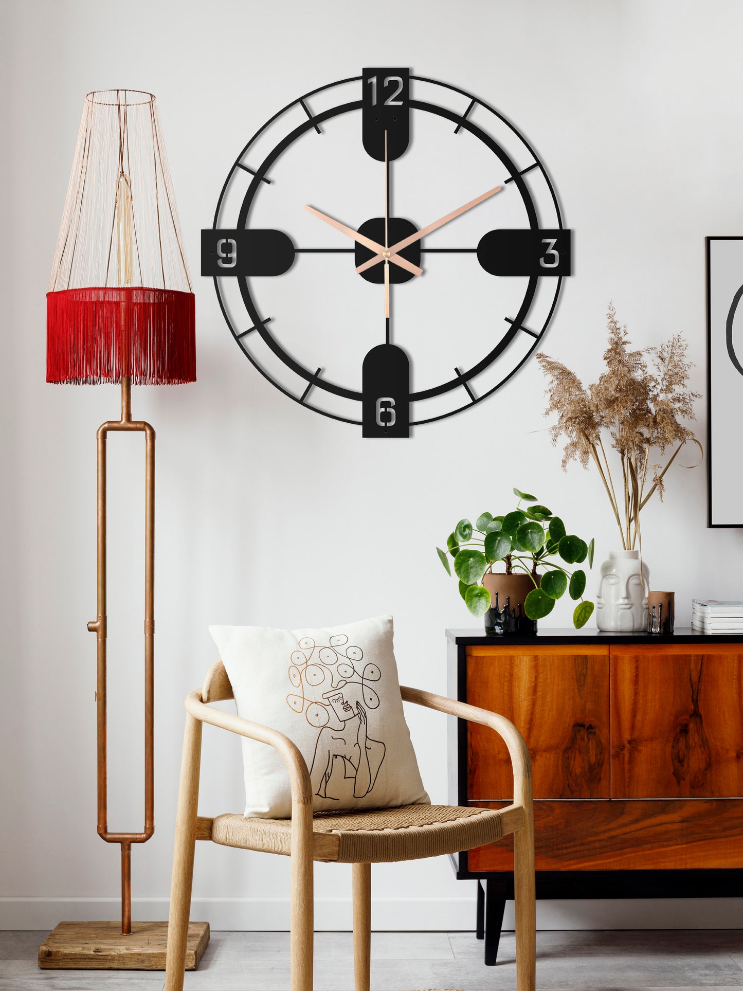 185-Dekoratif Metal Duvar Saati