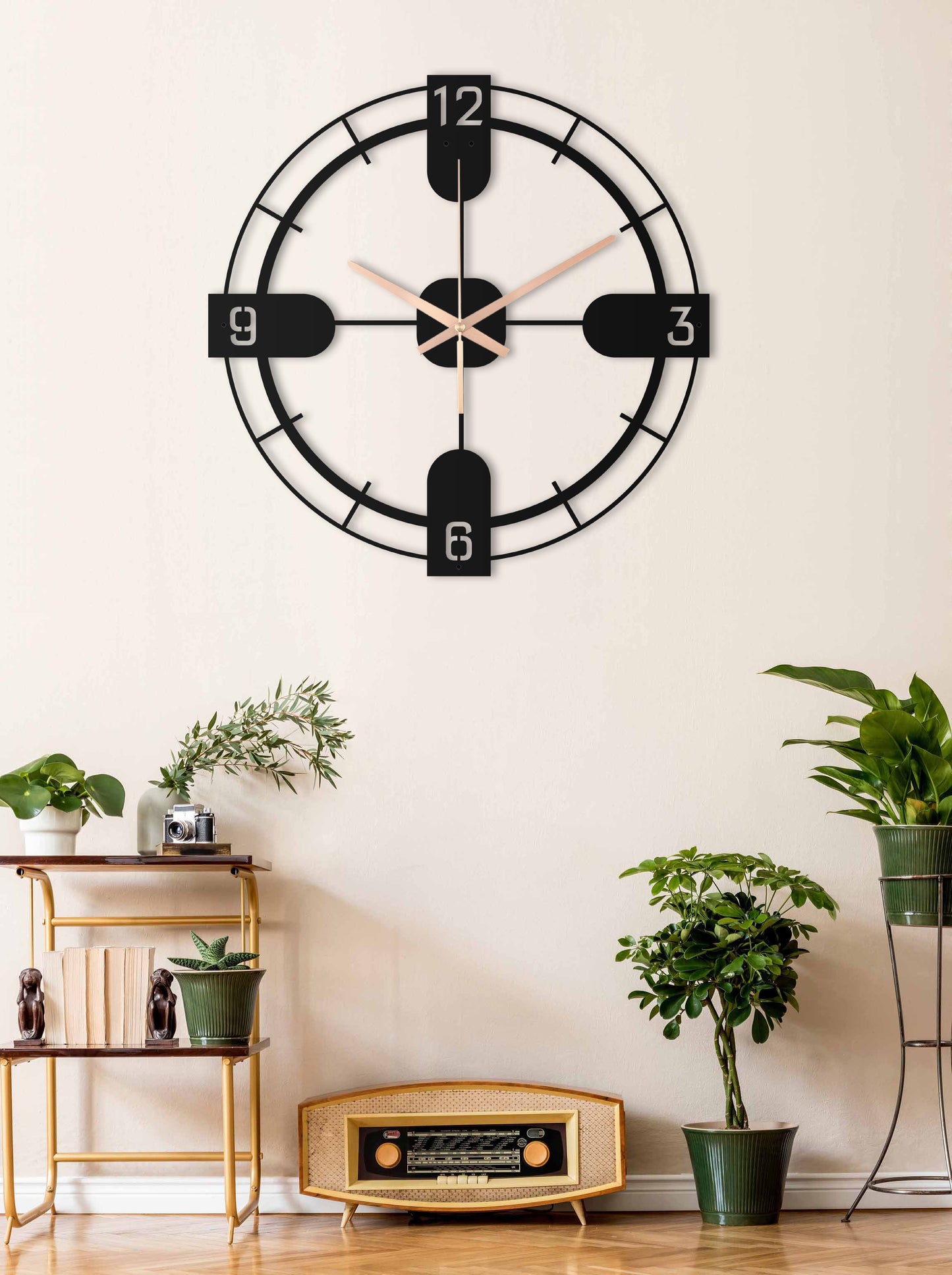 185-Dekoratif Metal Duvar Saati