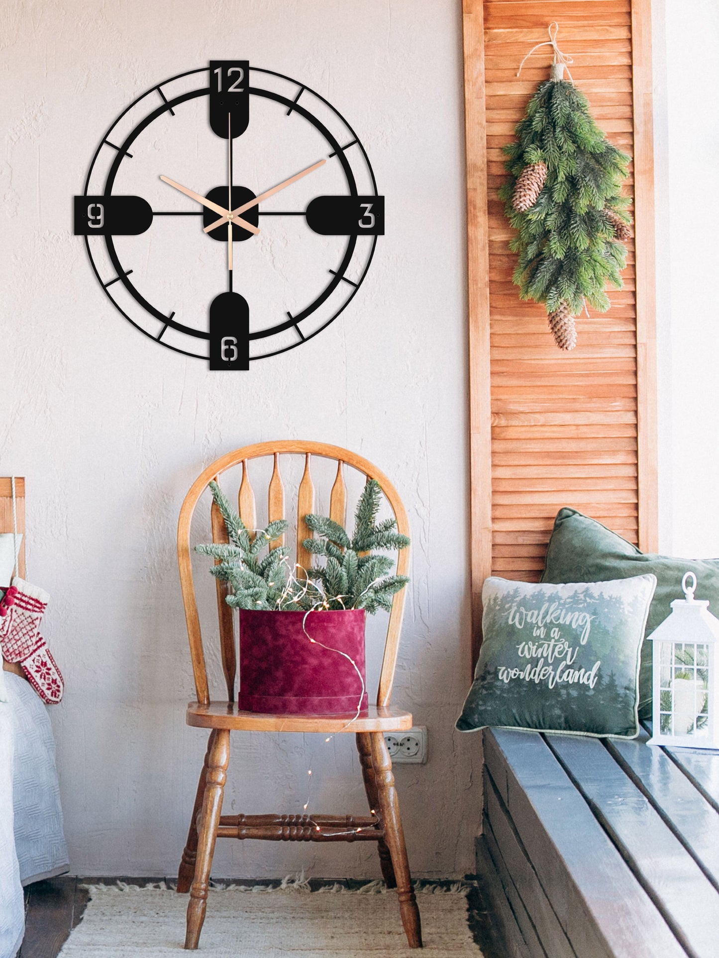 185-Dekoratif Metal Duvar Saati