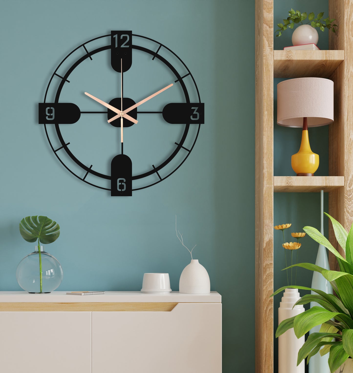 185-Dekoratif Metal Duvar Saati