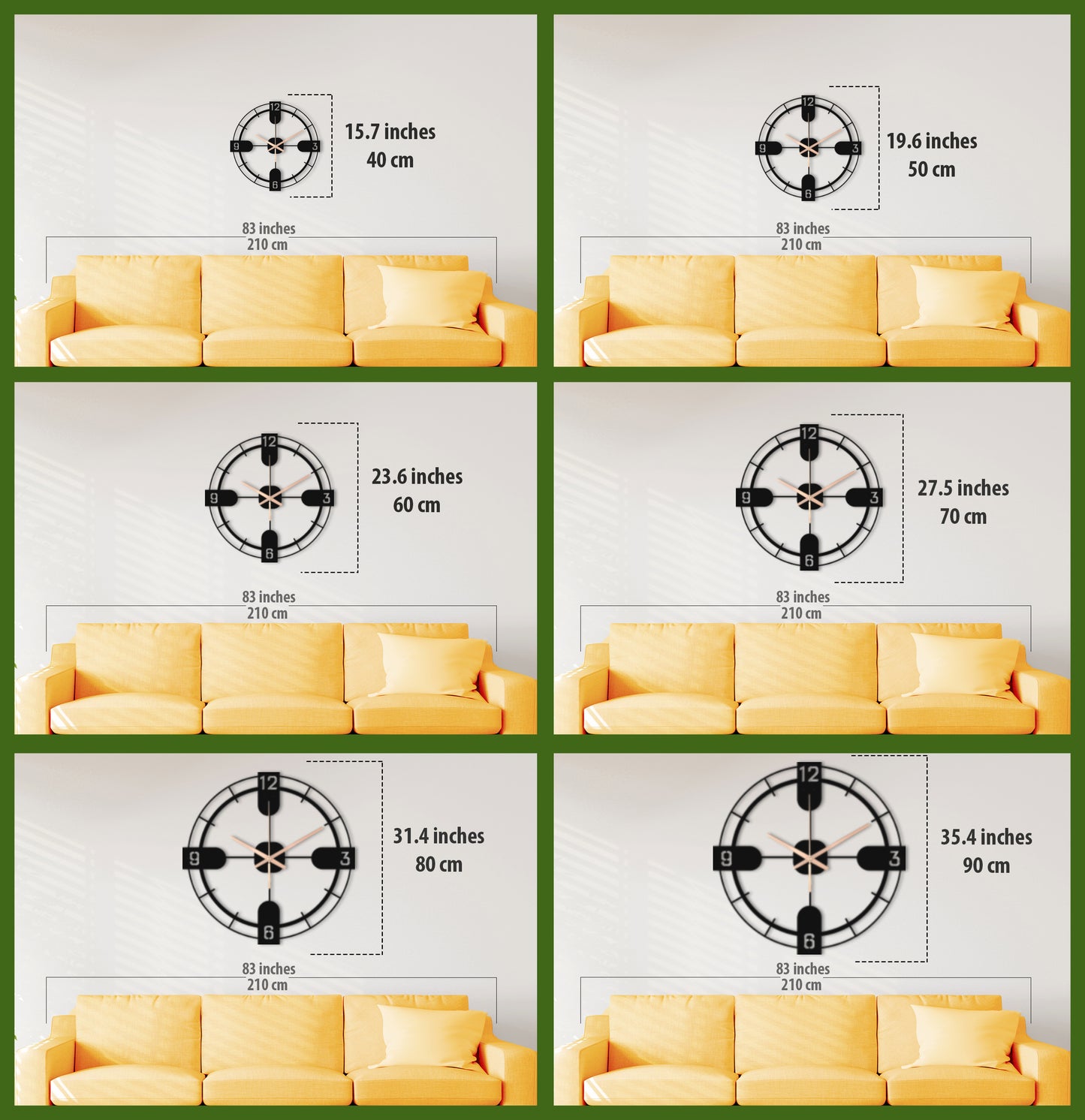 185-Dekoratif Metal Duvar Saati