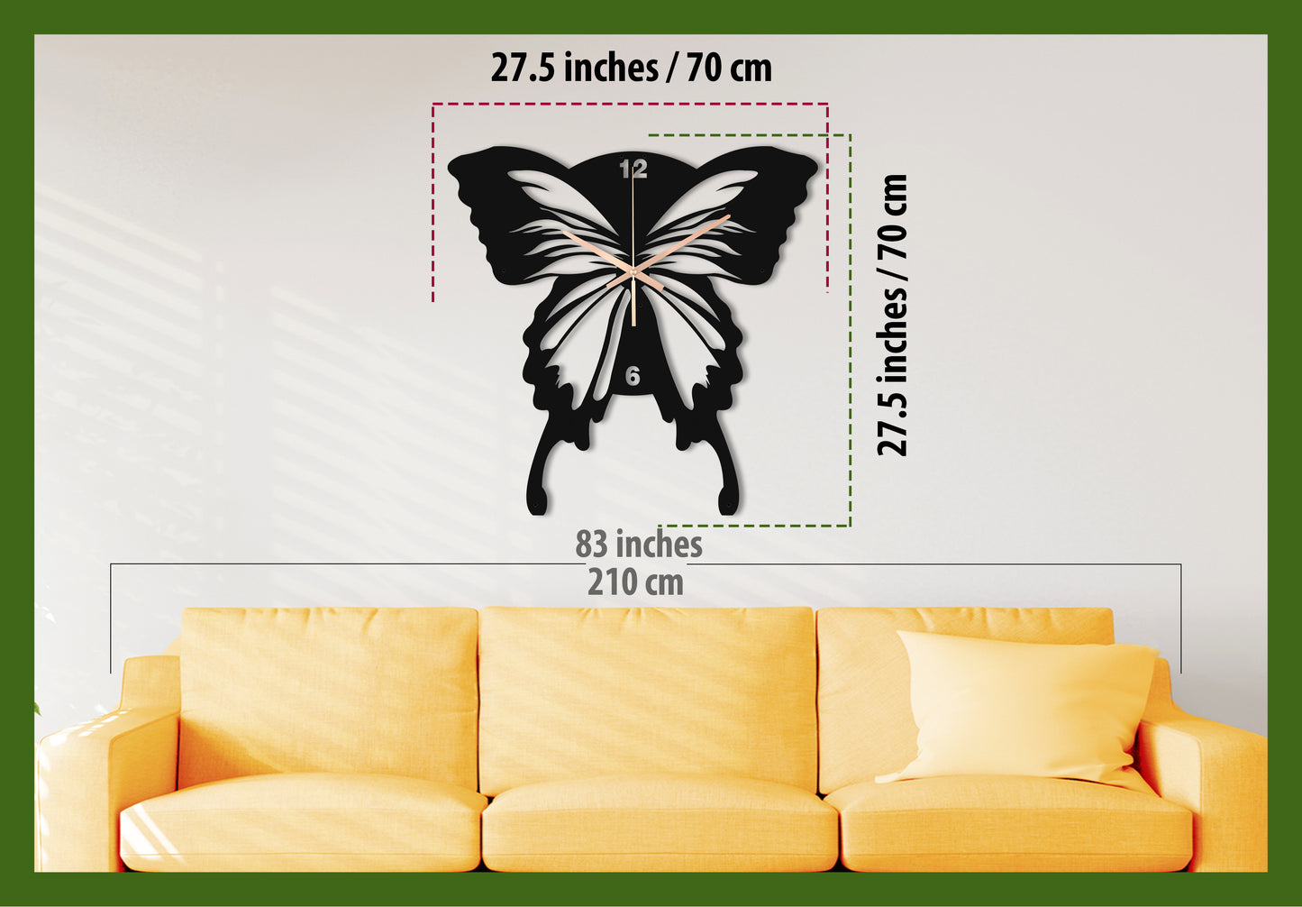 186-Dekoratif Metal Duvar Saati
