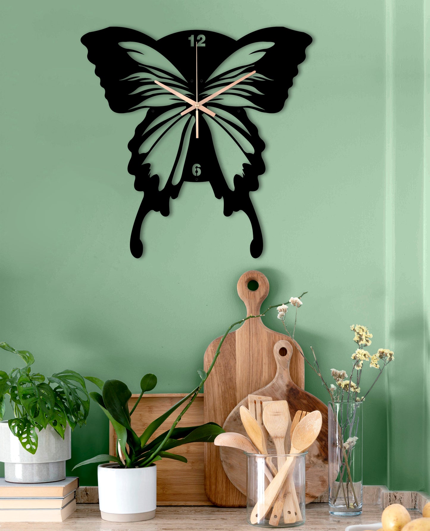 186-Dekoratif Metal Duvar Saati