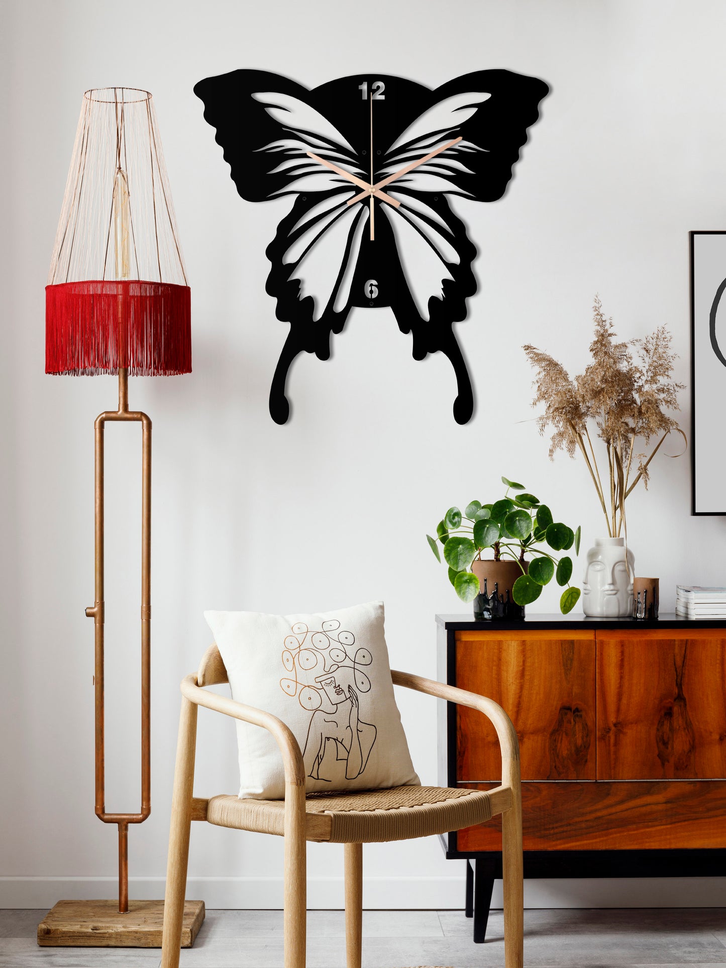 186-Dekoratif Metal Duvar Saati