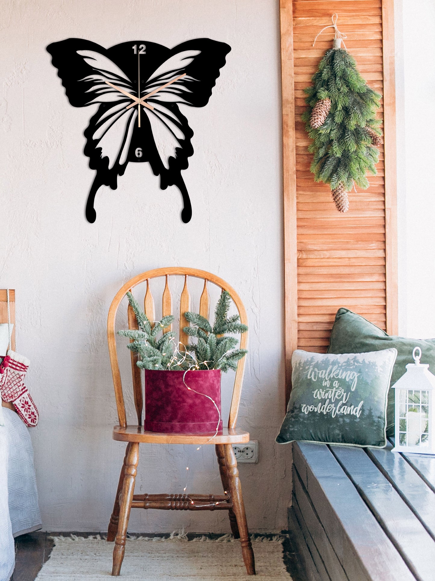 186-Dekoratif Metal Duvar Saati