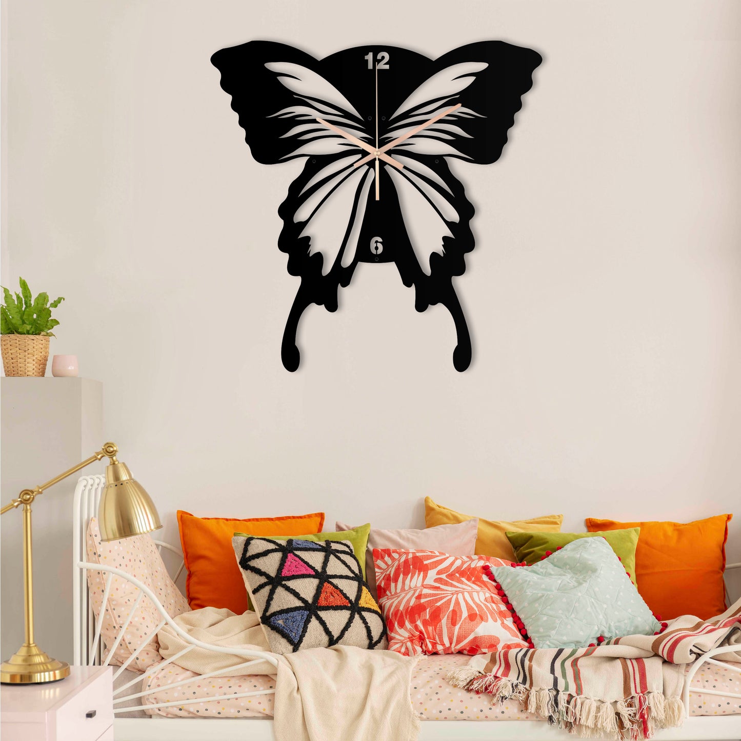 186-Dekoratif Metal Duvar Saati