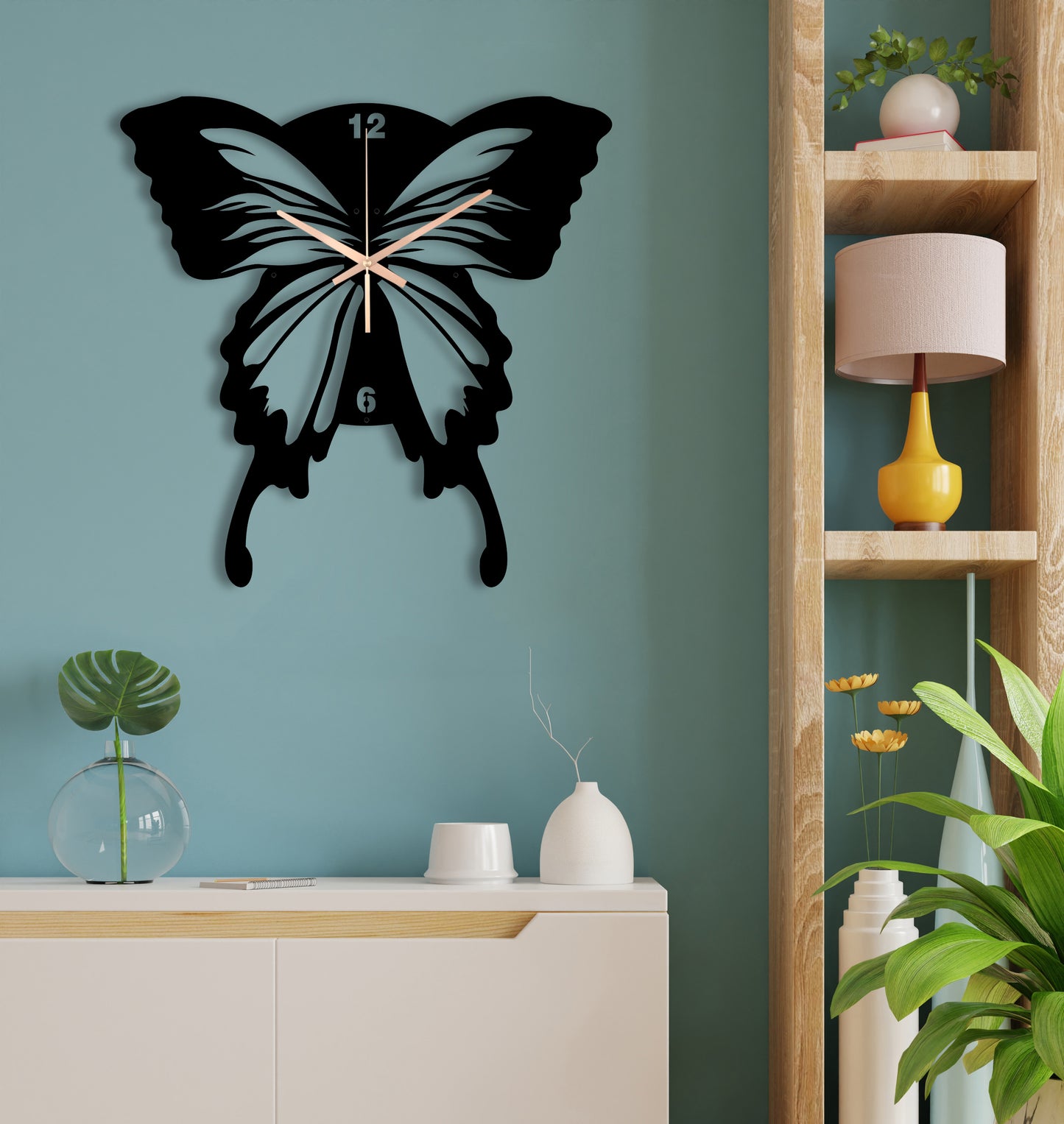 186-Dekoratif Metal Duvar Saati