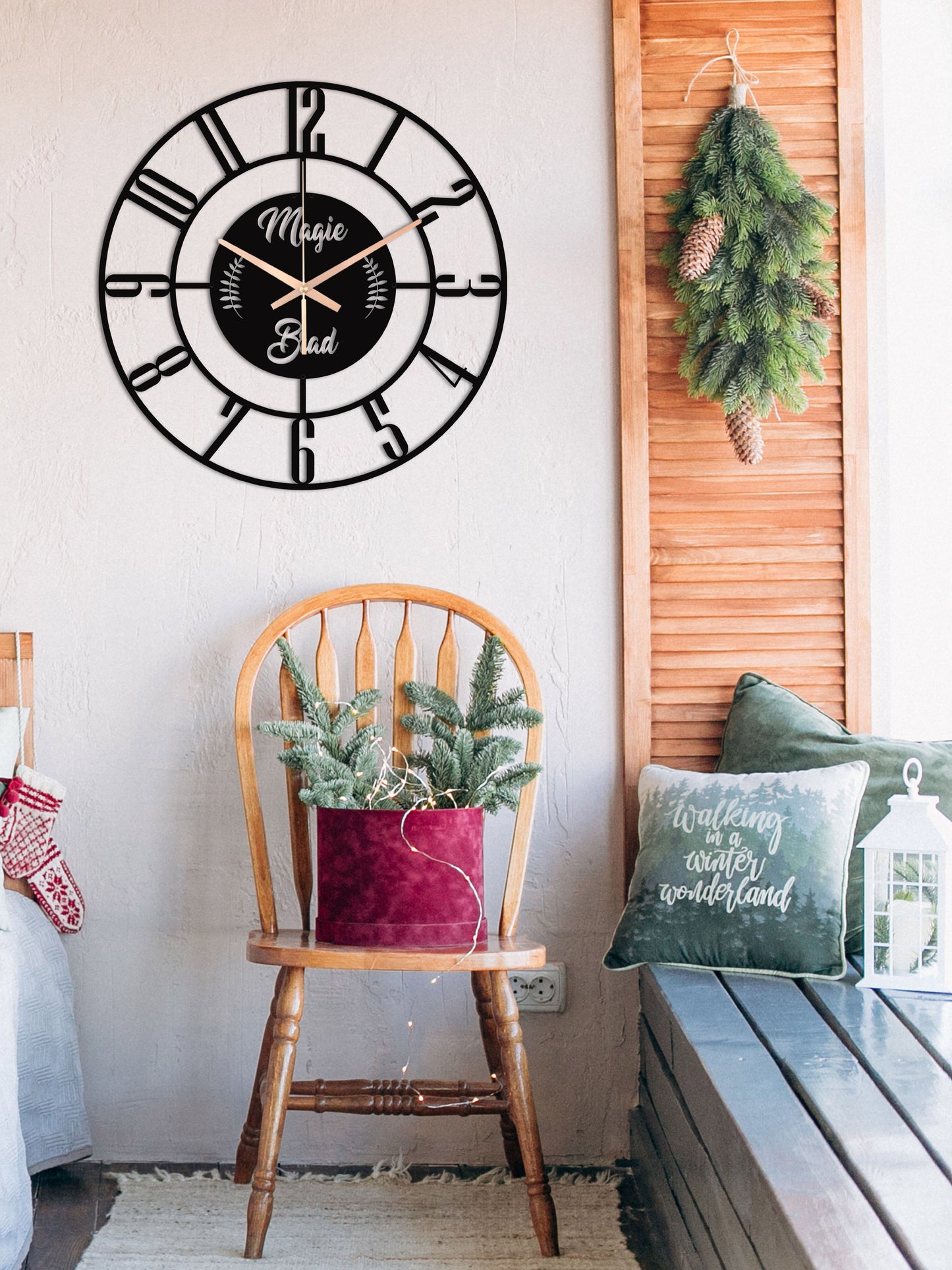 188-Dekoratif Metal Duvar Saati