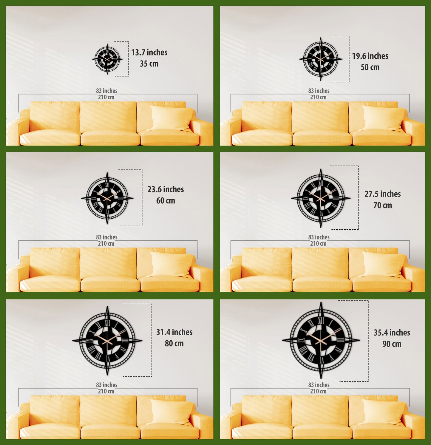 193-Dekoratif Metal Duvar Saati