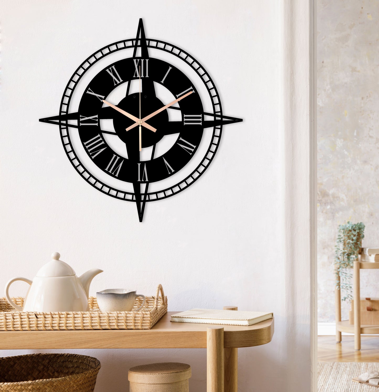 193-Dekoratif Metal Duvar Saati