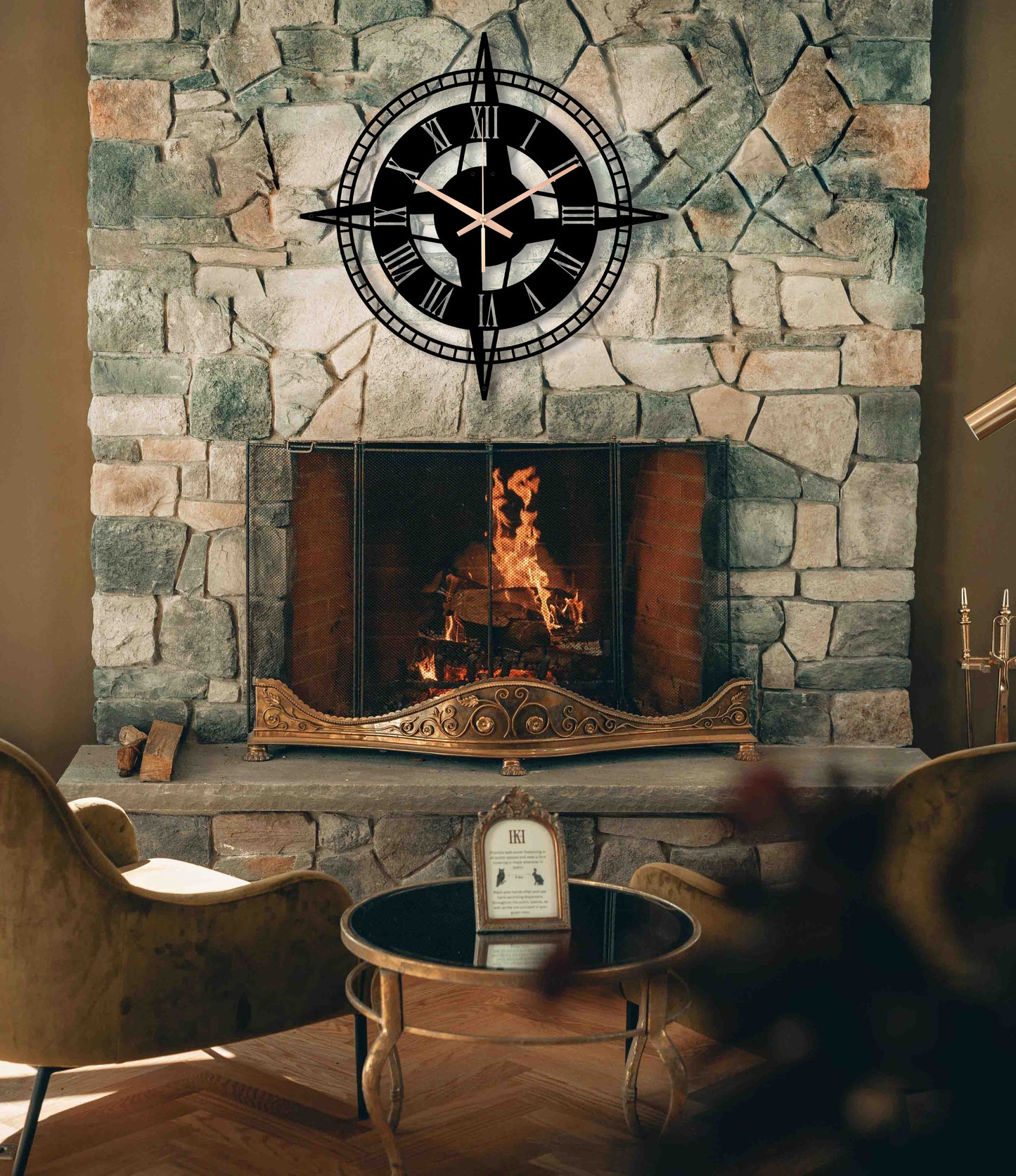 193-Dekoratif Metal Duvar Saati