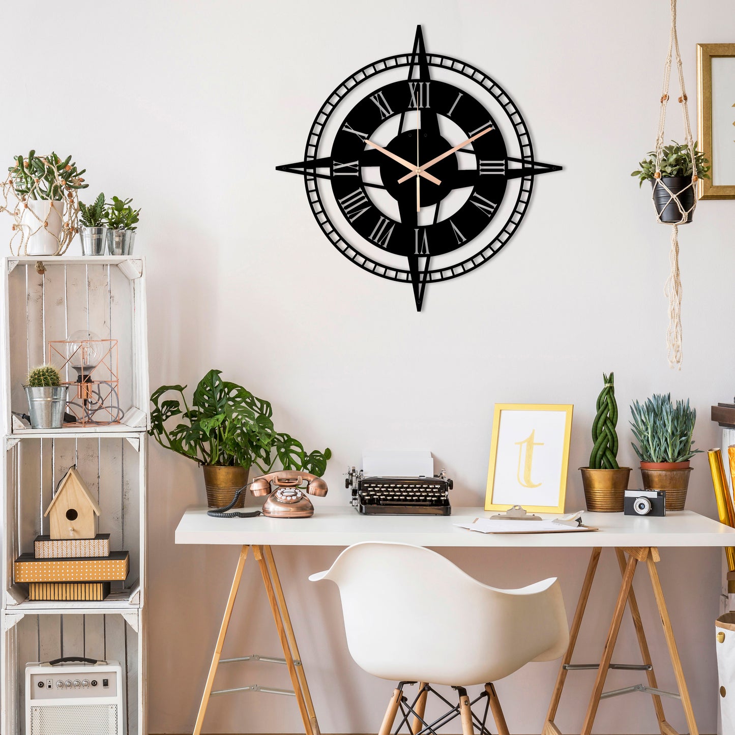 193-Dekoratif Metal Duvar Saati