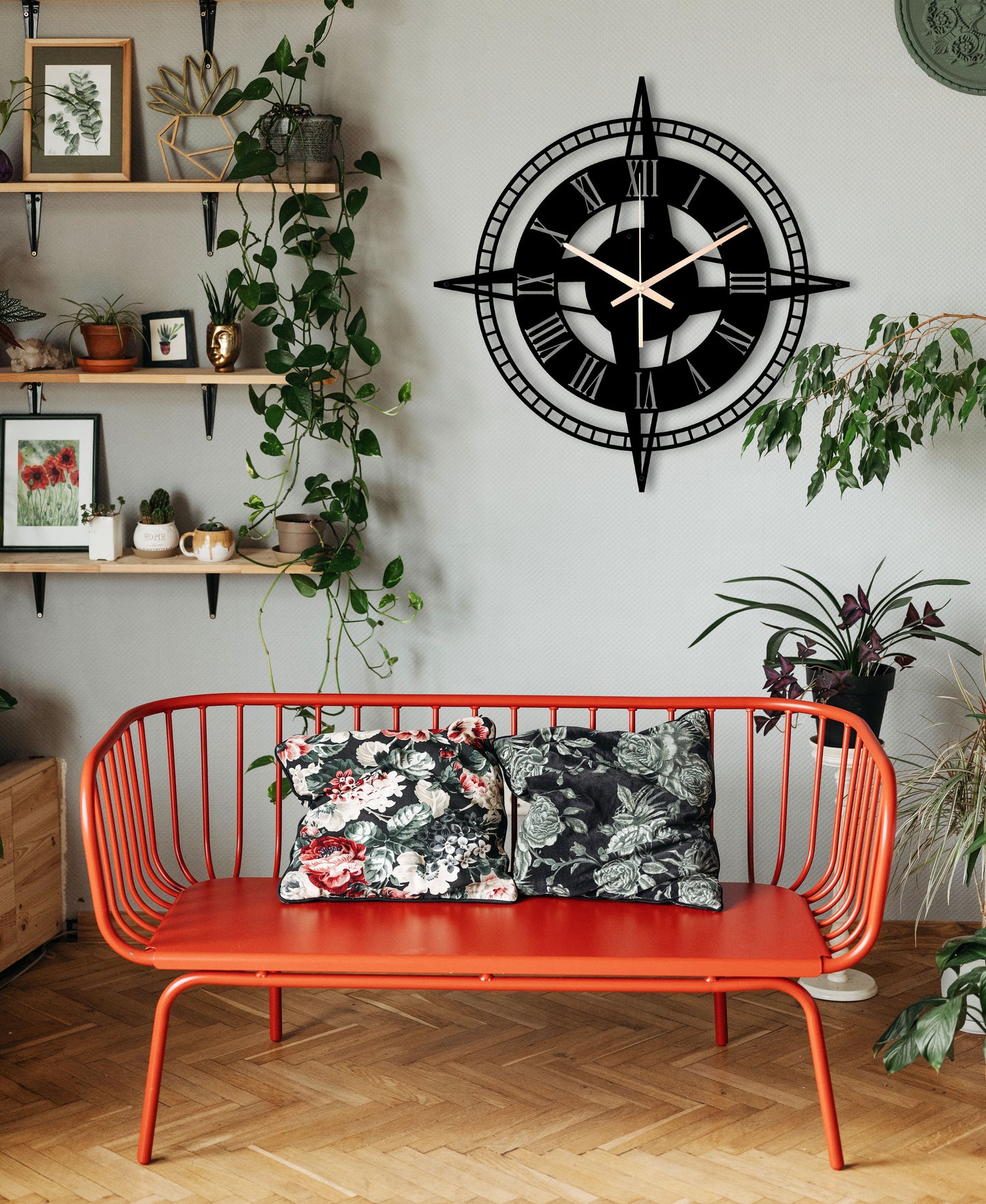 193-Dekoratif Metal Duvar Saati