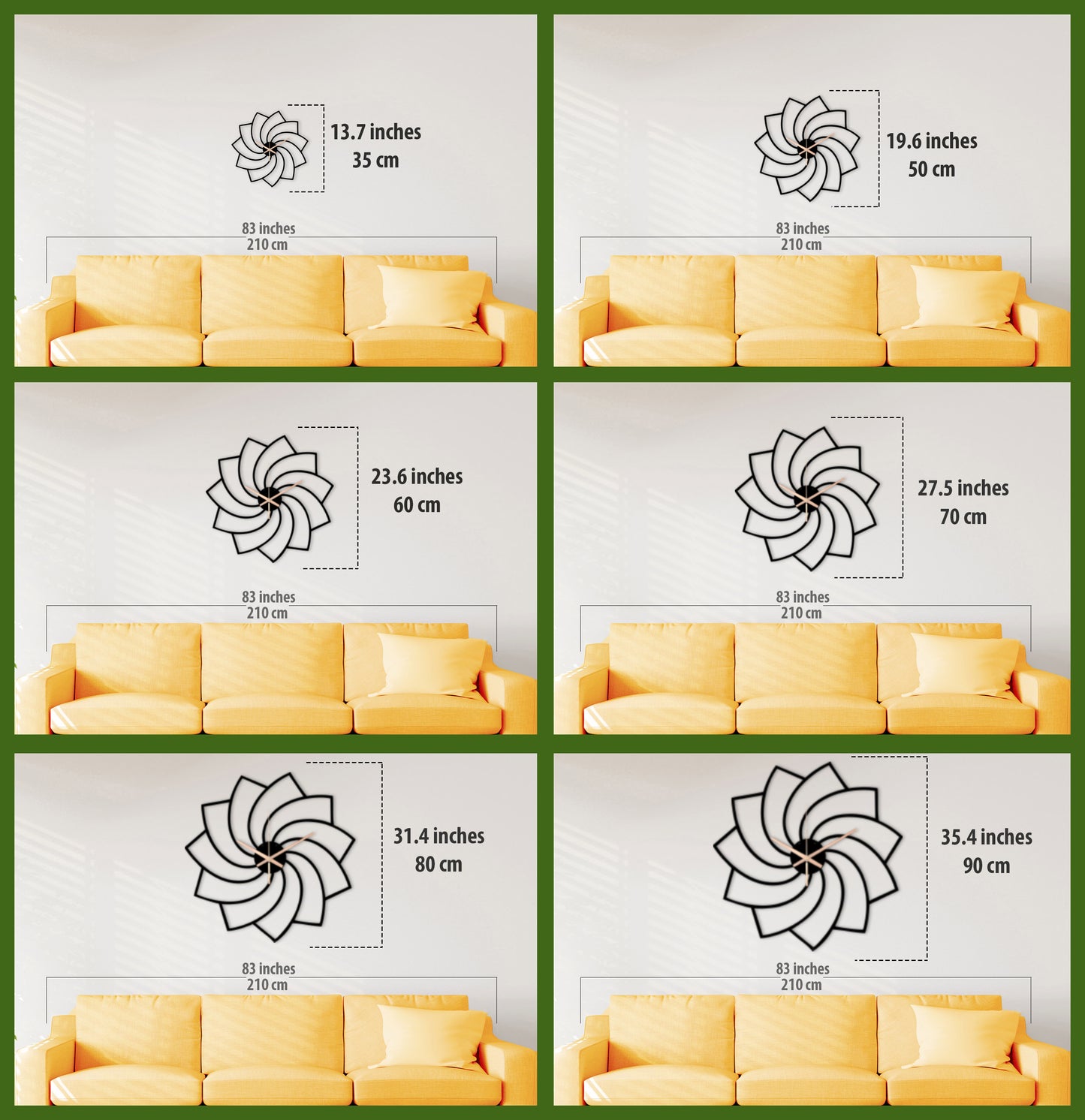 196-Dekoratif Metal Duvar Saati