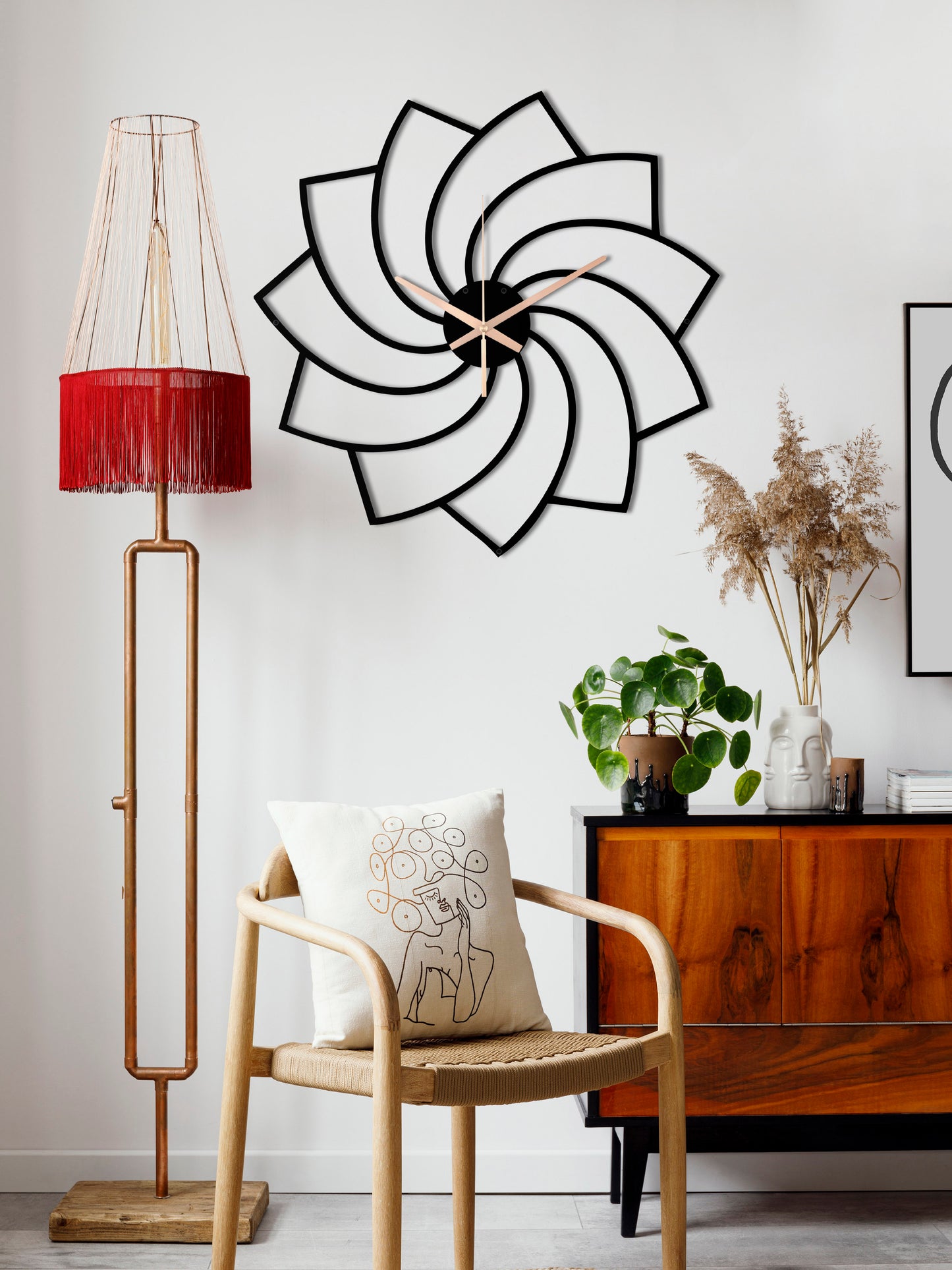 196-Dekoratif Metal Duvar Saati