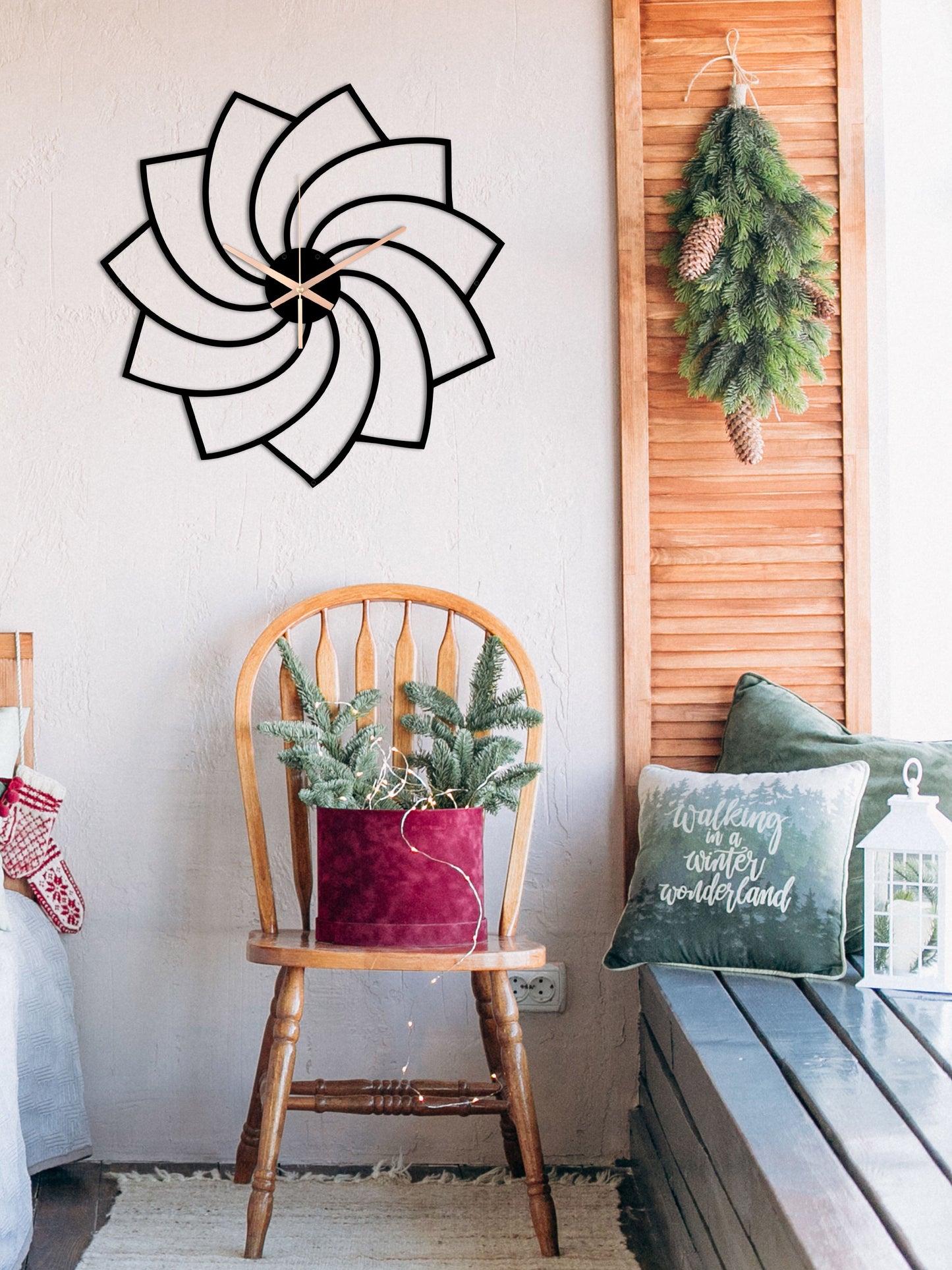 196-Dekoratif Metal Duvar Saati