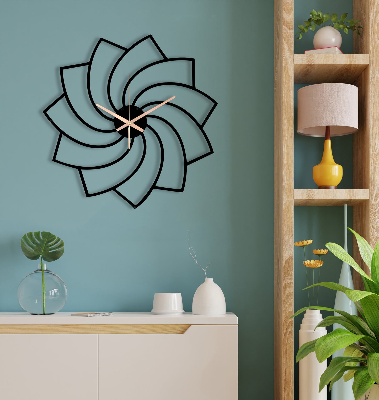 196-Dekoratif Metal Duvar Saati