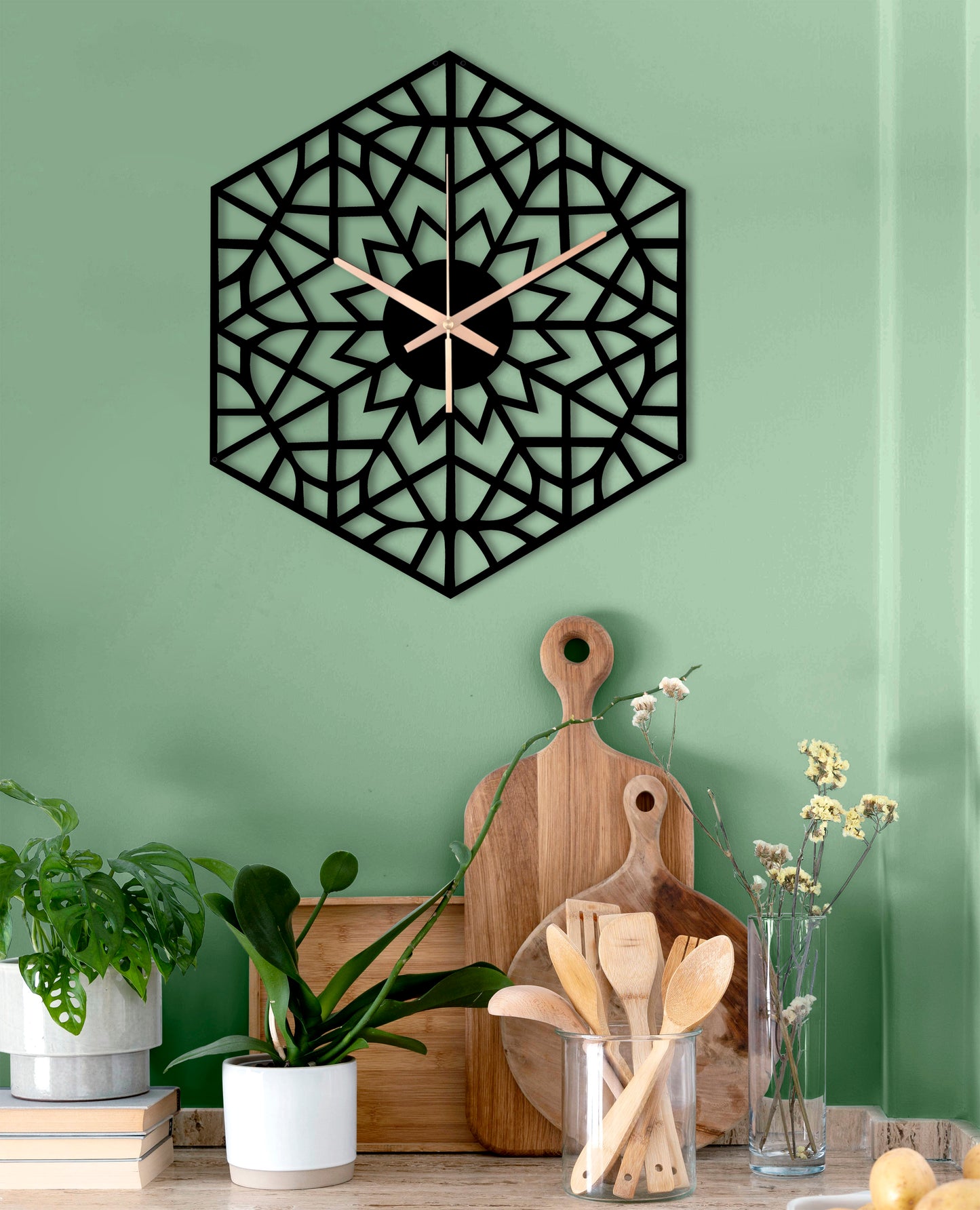 197-Dekoratif Metal Duvar Saati