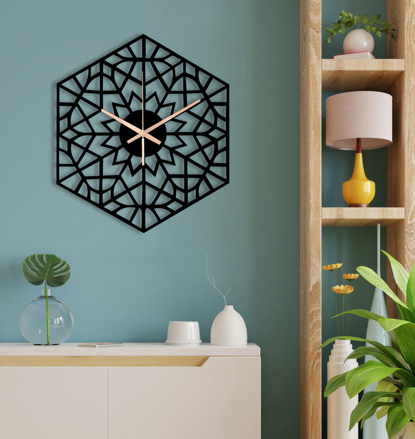 197-Dekoratif Metal Duvar Saati