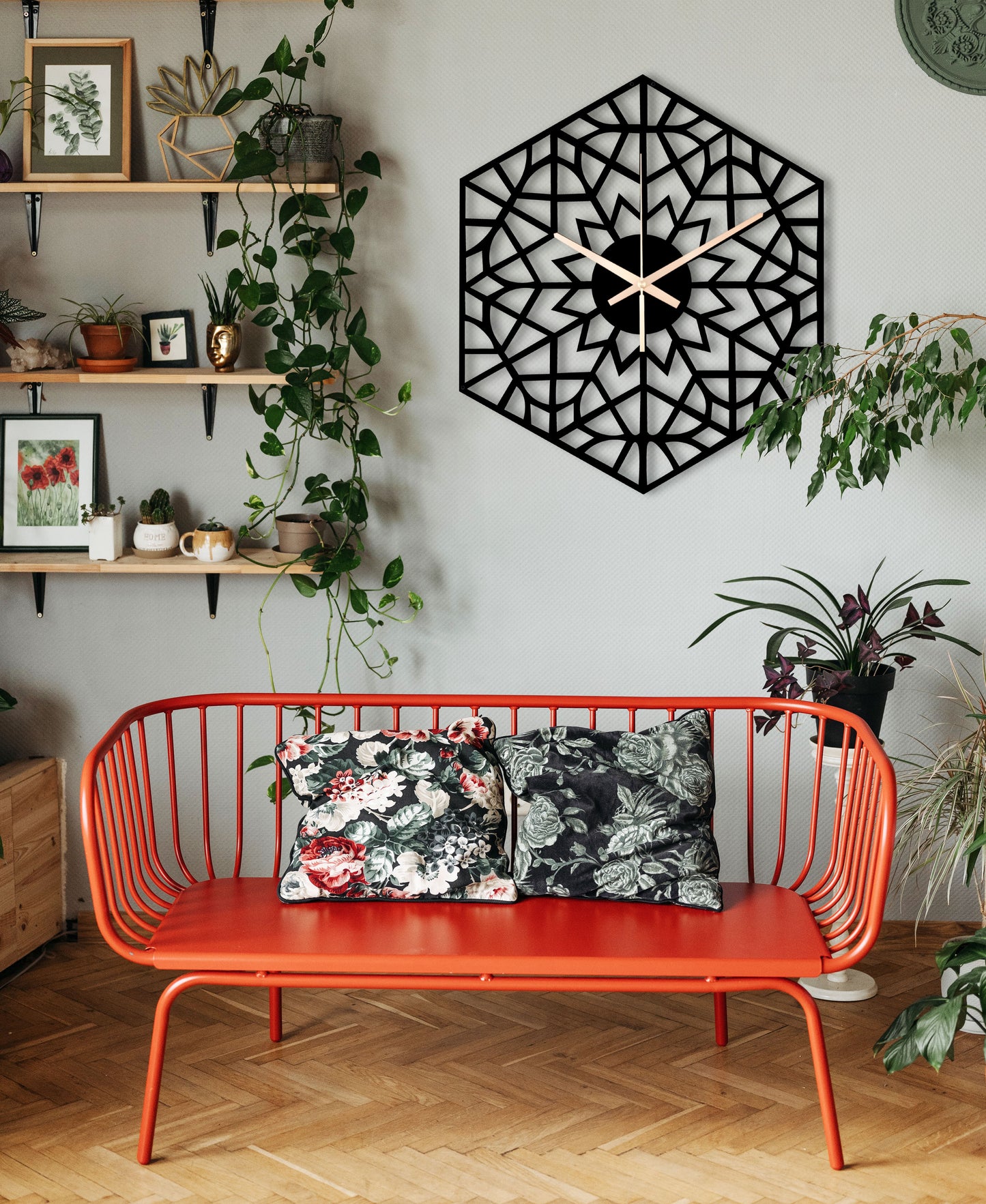 197-Dekoratif Metal Duvar Saati