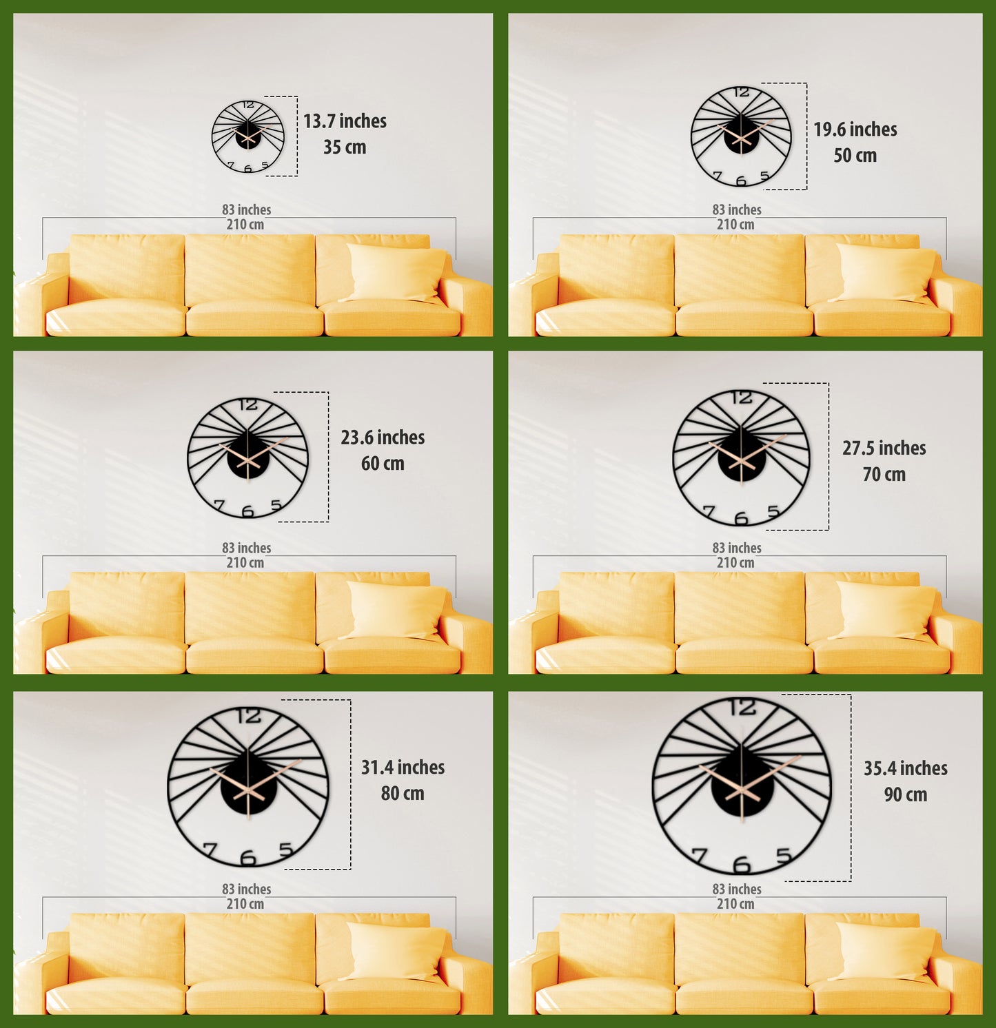 199-Dekoratif Metal Duvar Saati