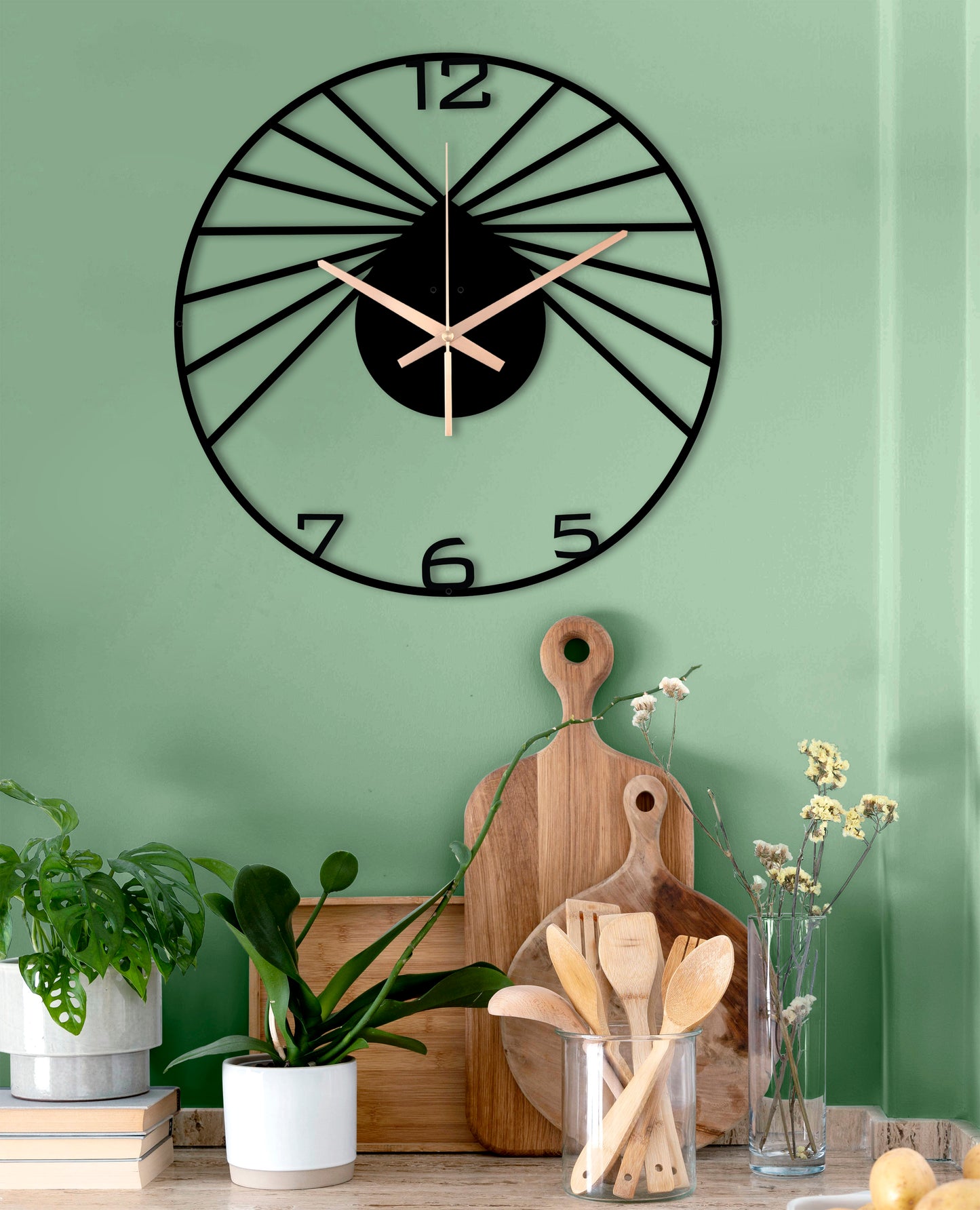 199-Dekoratif Metal Duvar Saati