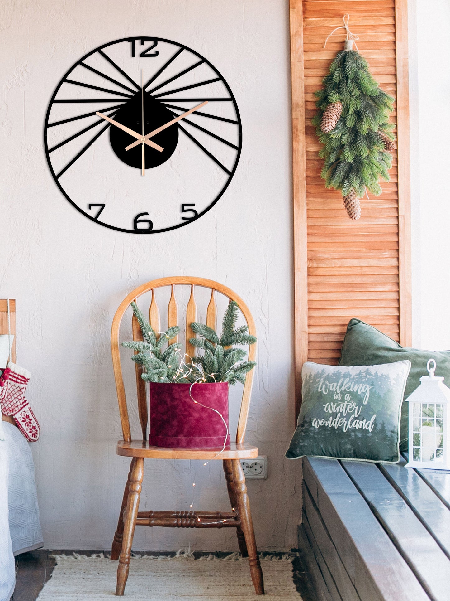 199-Dekoratif Metal Duvar Saati