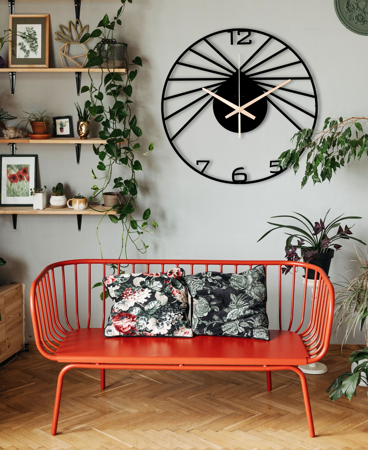 199-Dekoratif Metal Duvar Saati