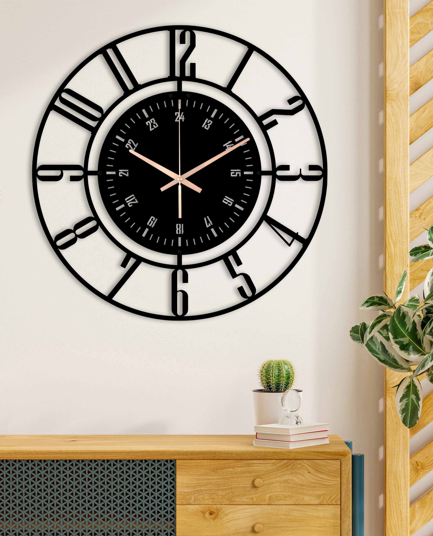 203-Dekoratif Metal Duvar Saati