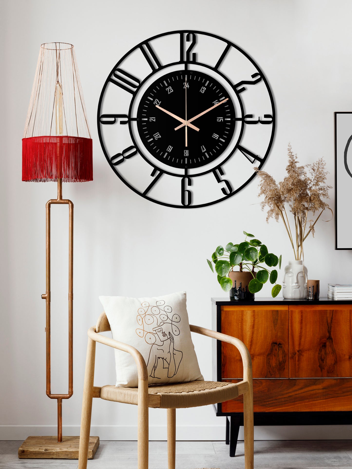 203-Dekoratif Metal Duvar Saati