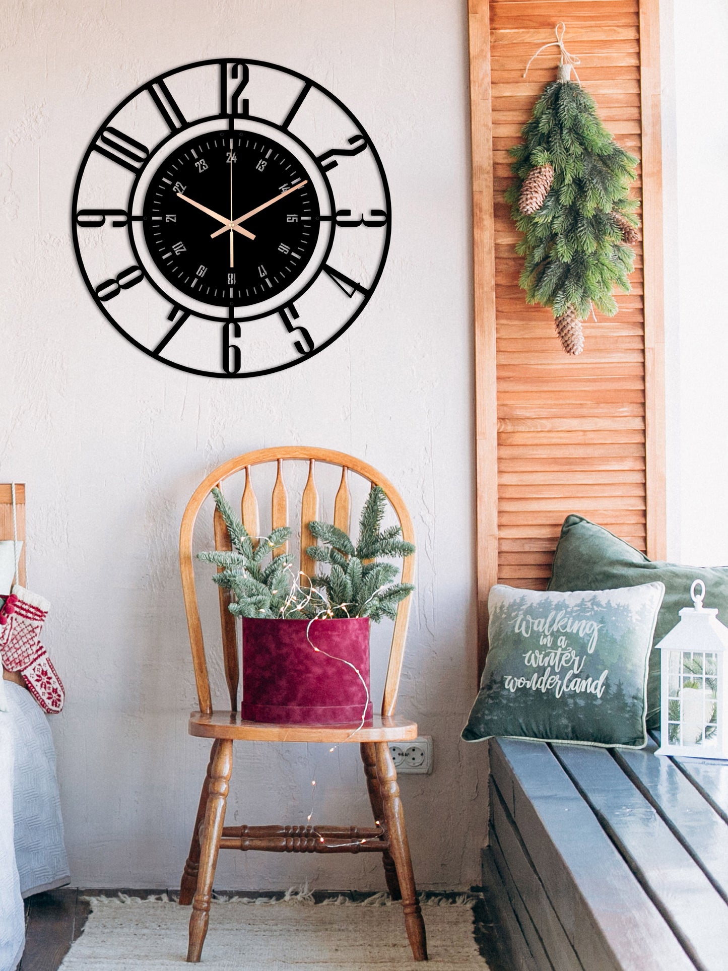 203-Dekoratif Metal Duvar Saati