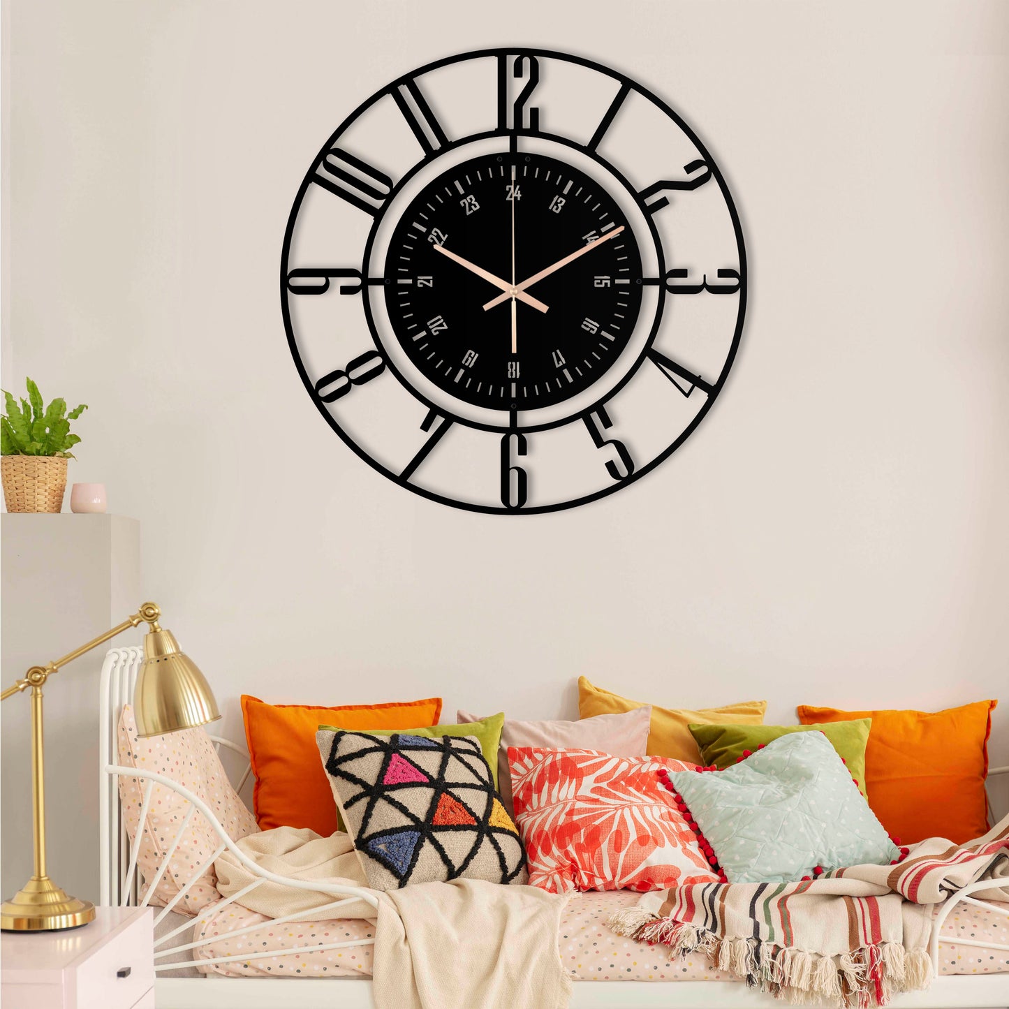 203-Dekoratif Metal Duvar Saati