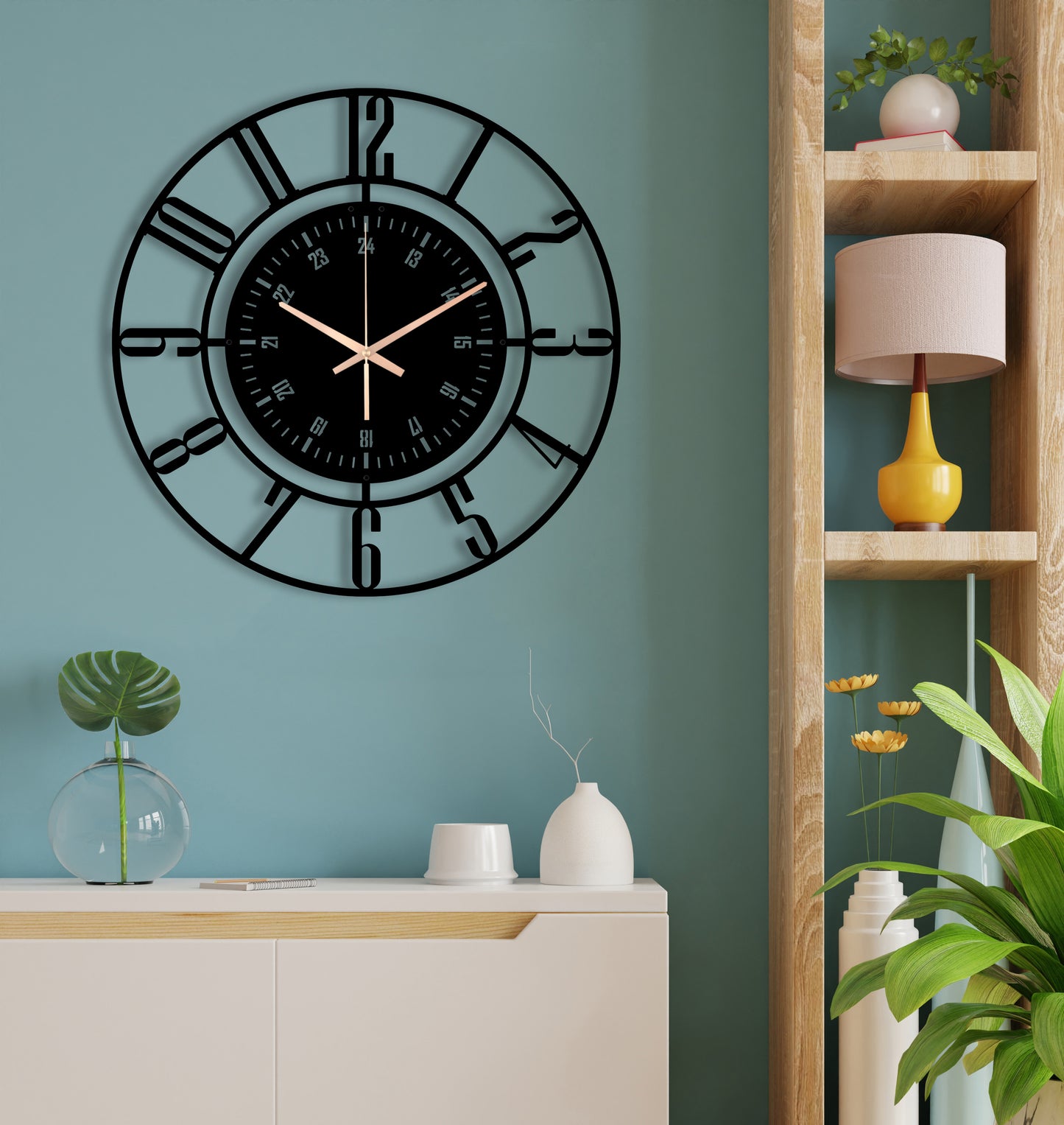 203-Dekoratif Metal Duvar Saati