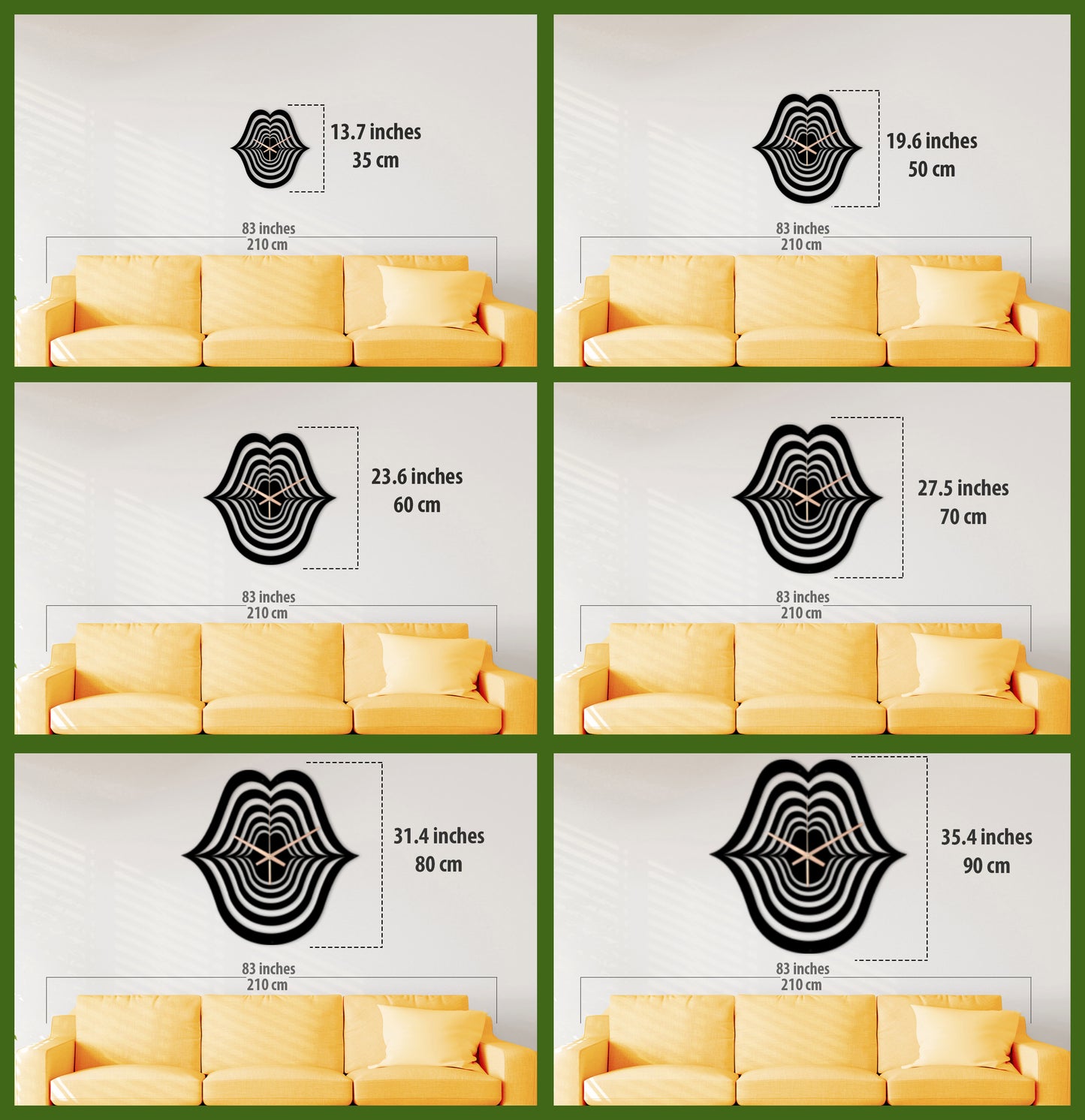 205-Dekoratif Metal Duvar Saati