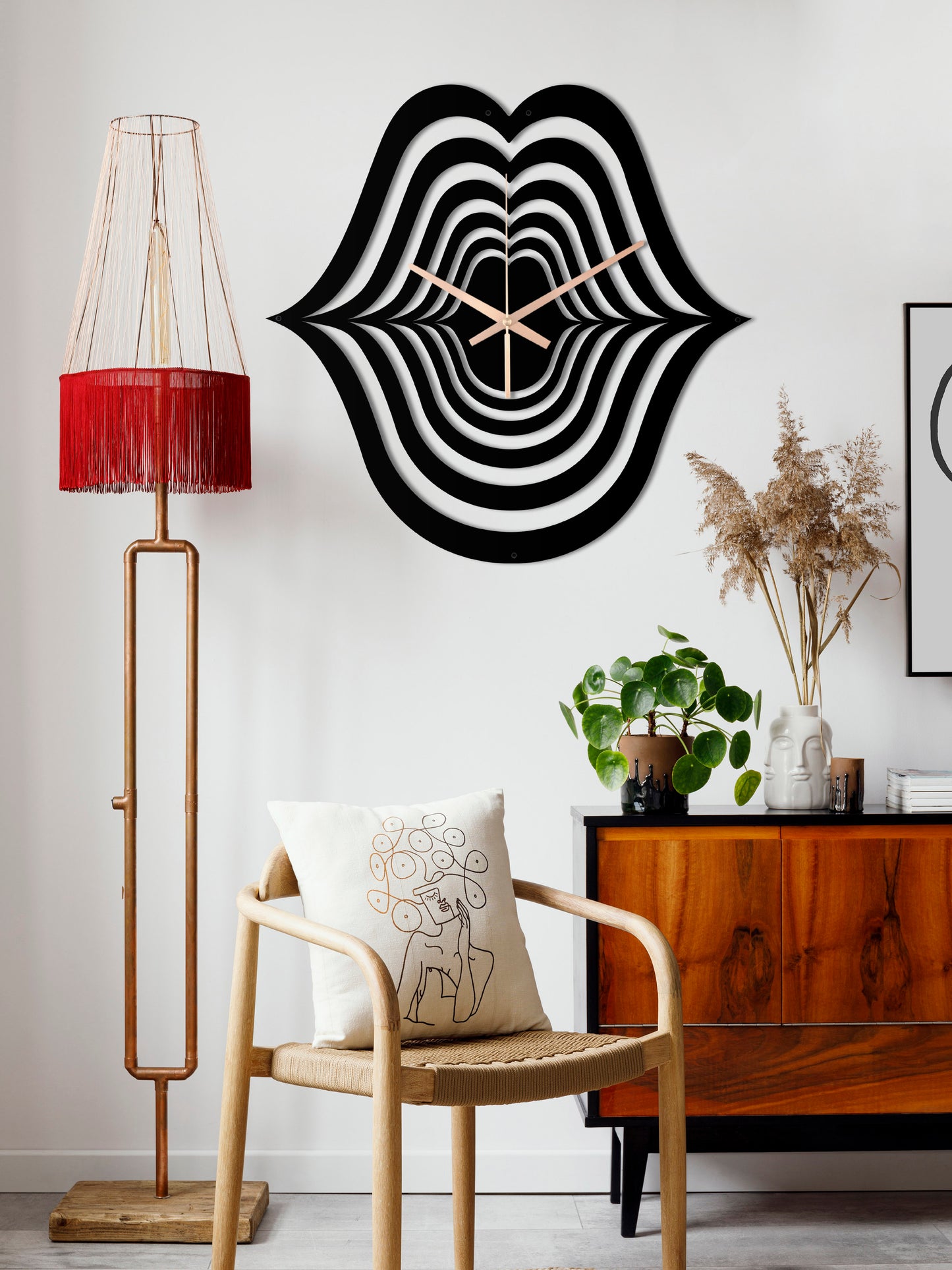 205-Dekoratif Metal Duvar Saati