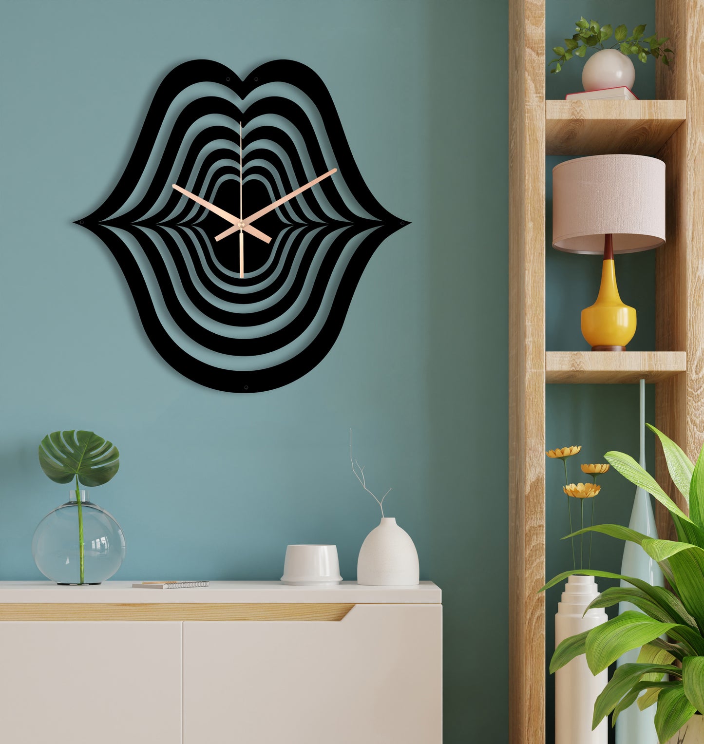 205-Dekoratif Metal Duvar Saati