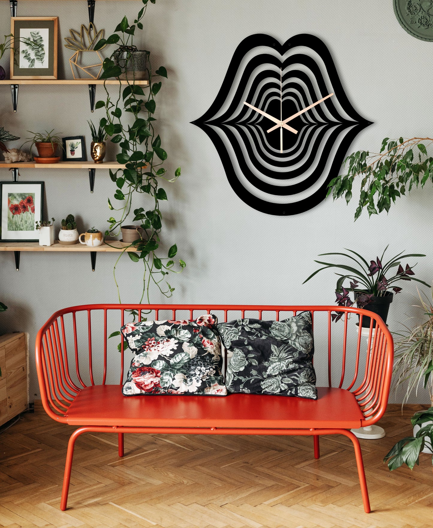 205-Dekoratif Metal Duvar Saati