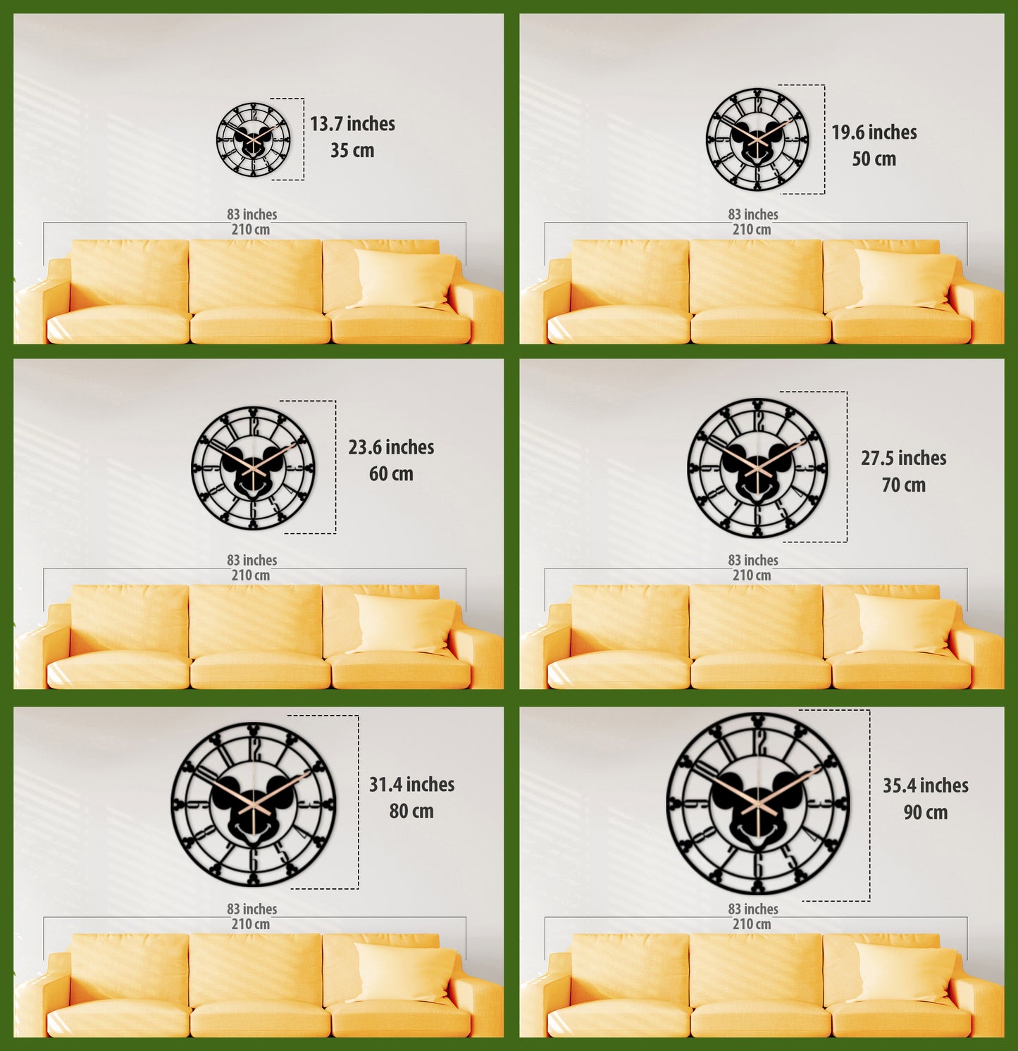 208-Dekoratif Metal Duvar Saati