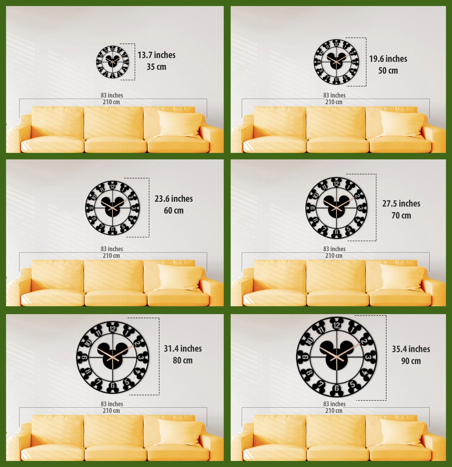 210-Dekoratif Metal Duvar Saati