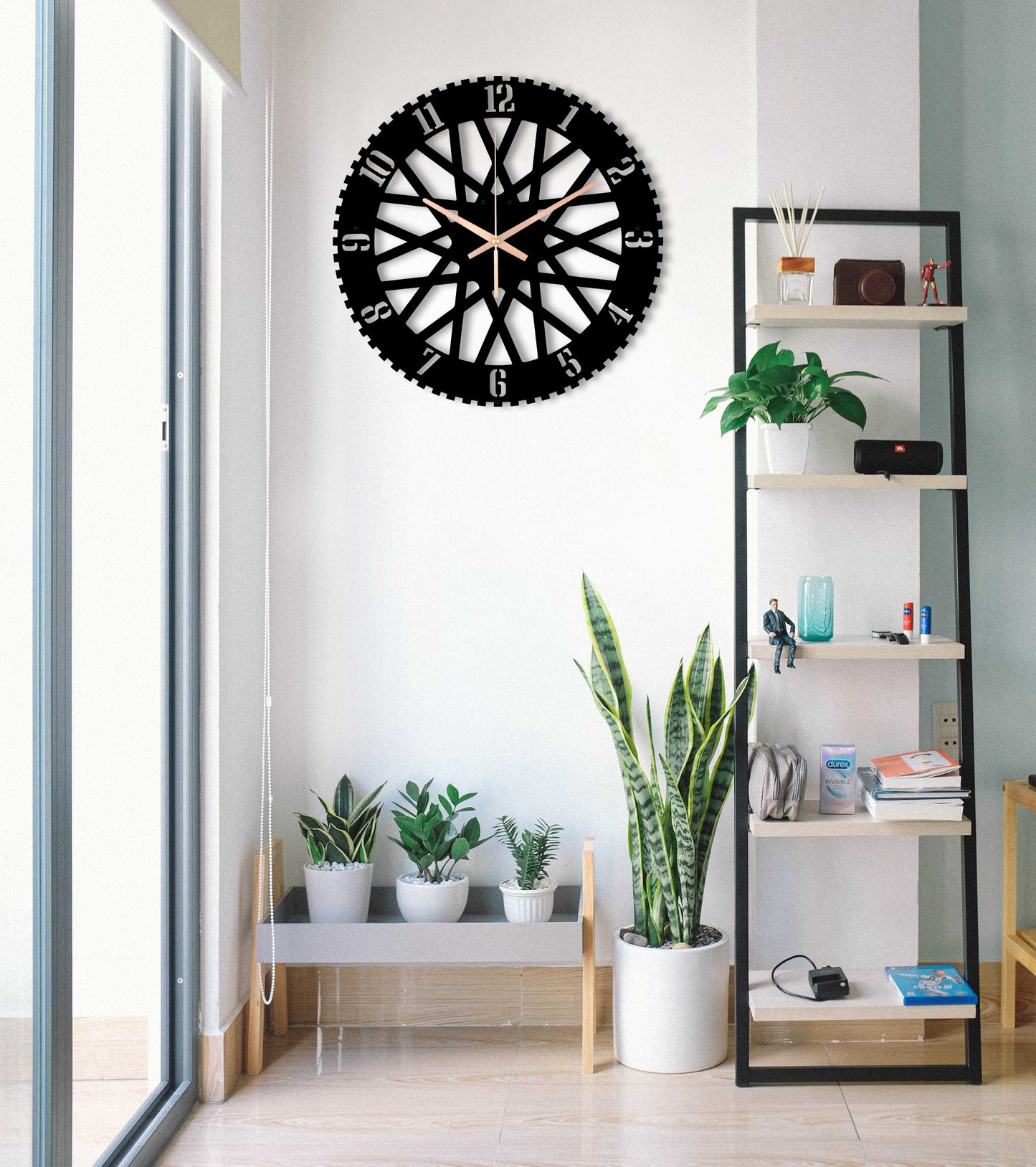 215-Dekoratif Metal Duvar Saati