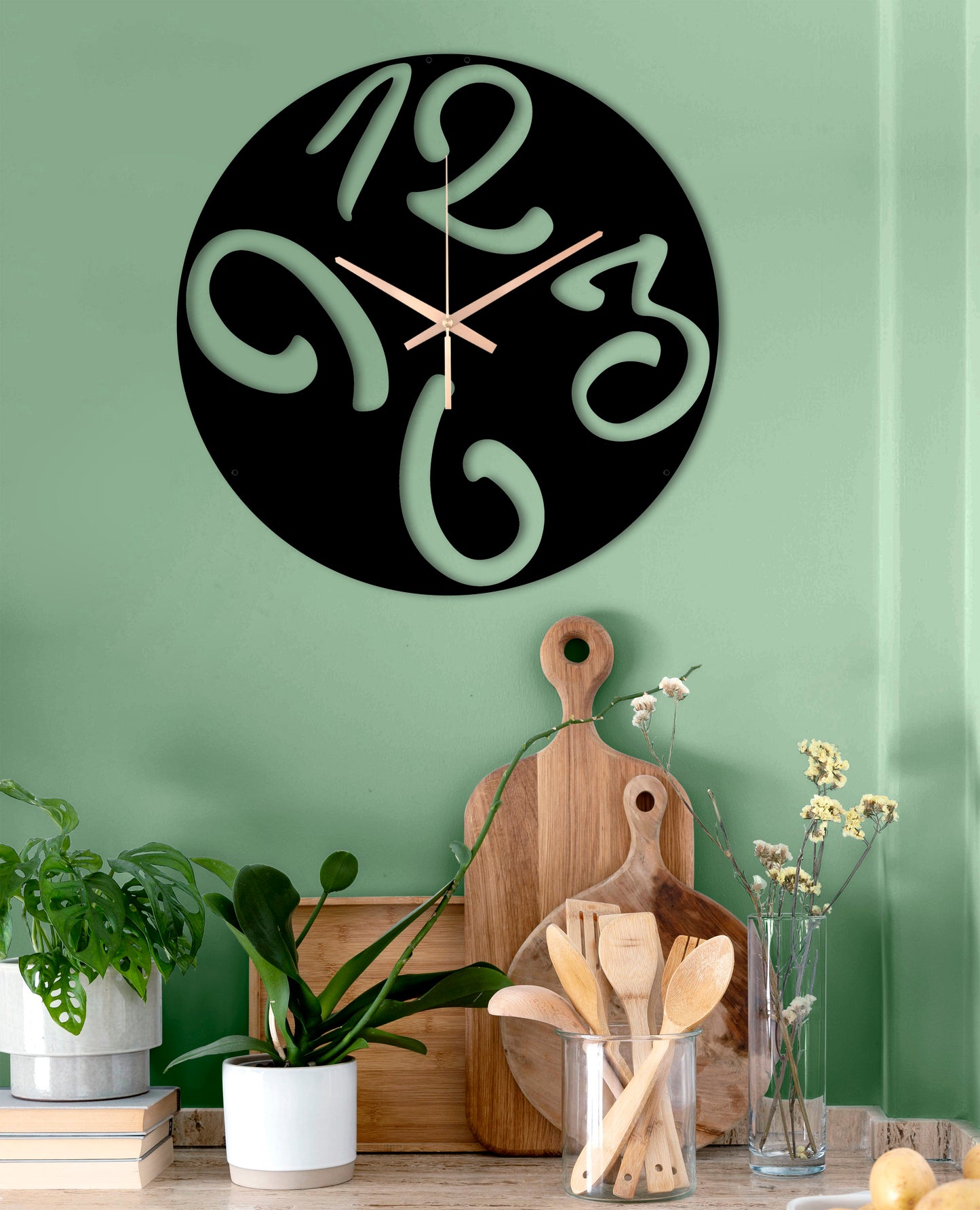 219-Dekoratif Metal Duvar Saati