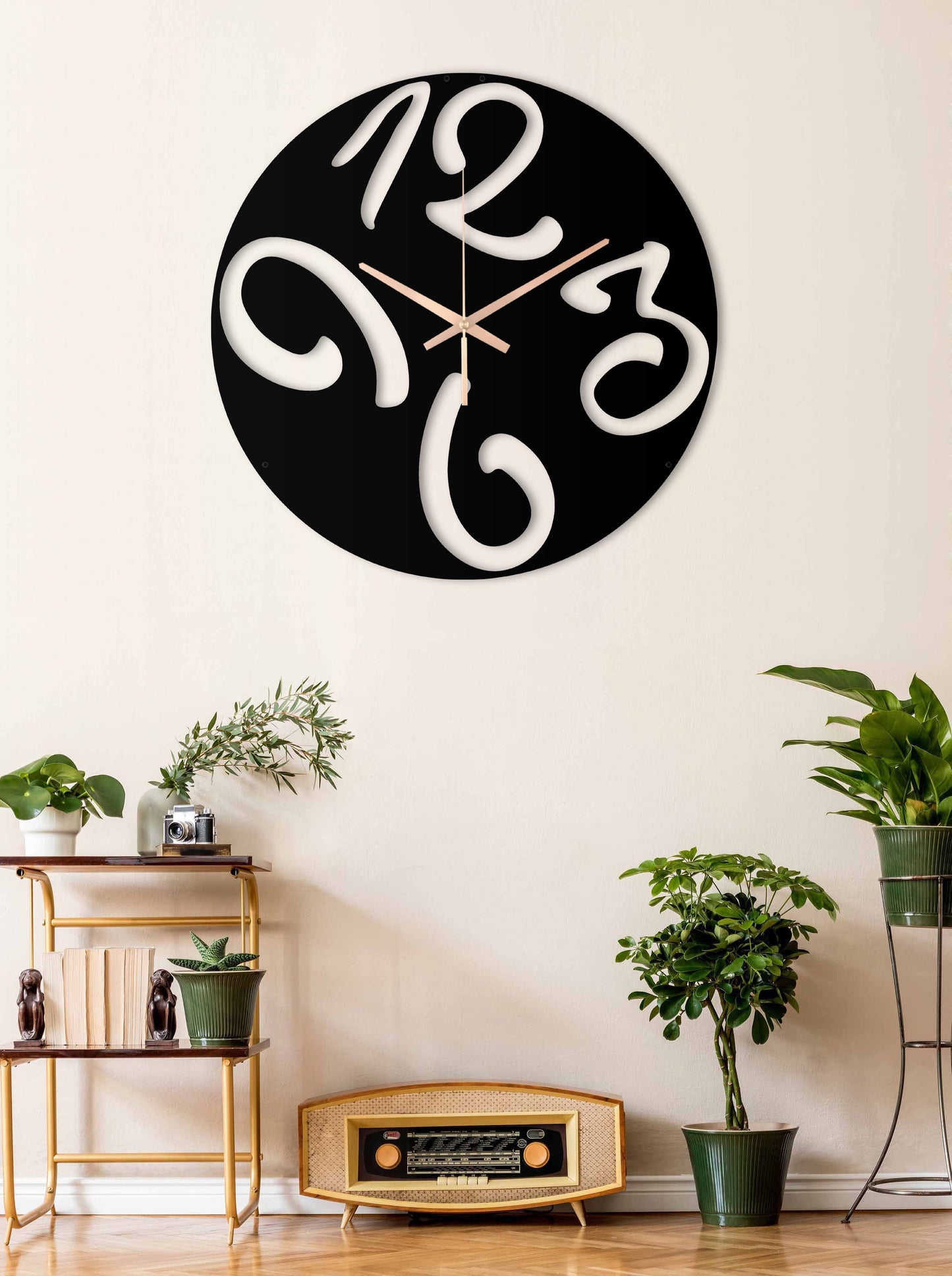 219-Dekoratif Metal Duvar Saati