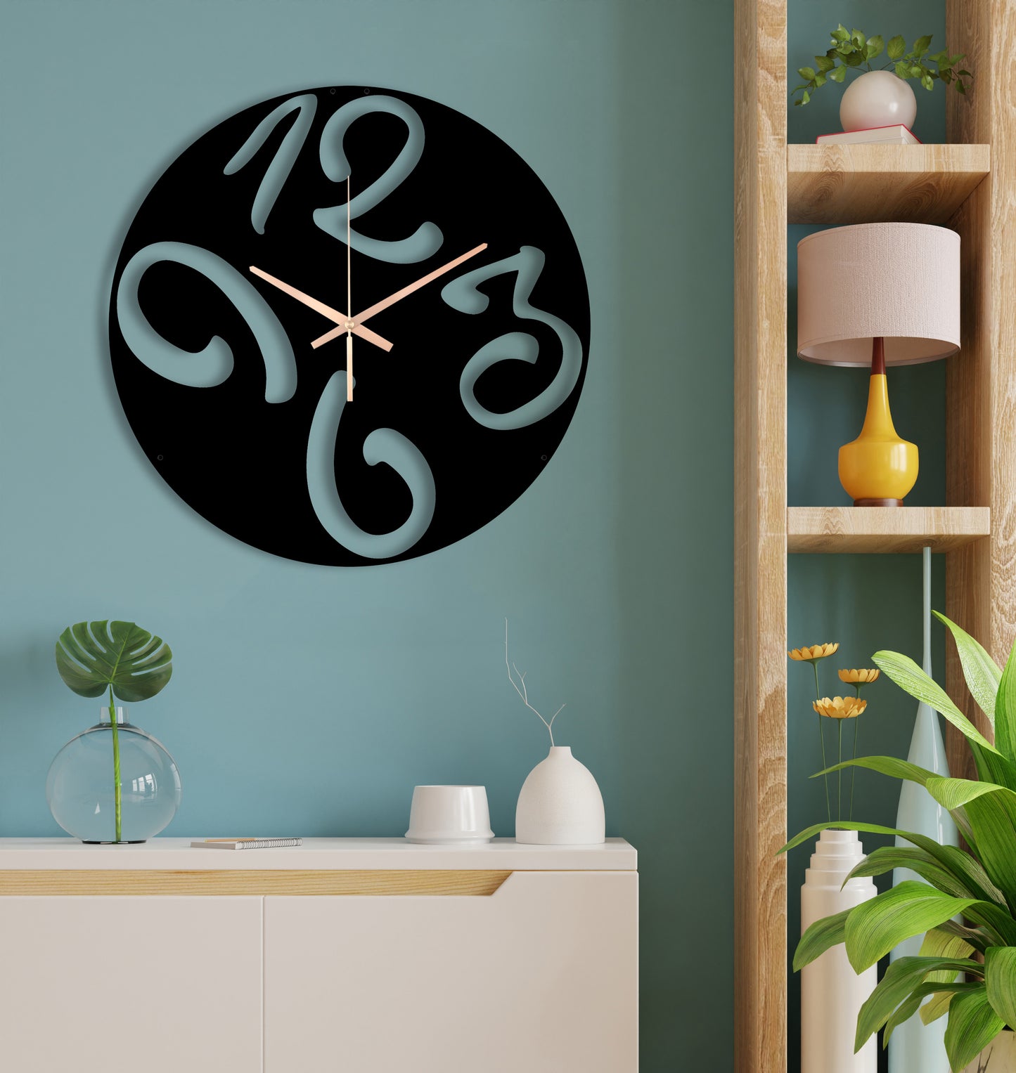 219-Dekoratif Metal Duvar Saati