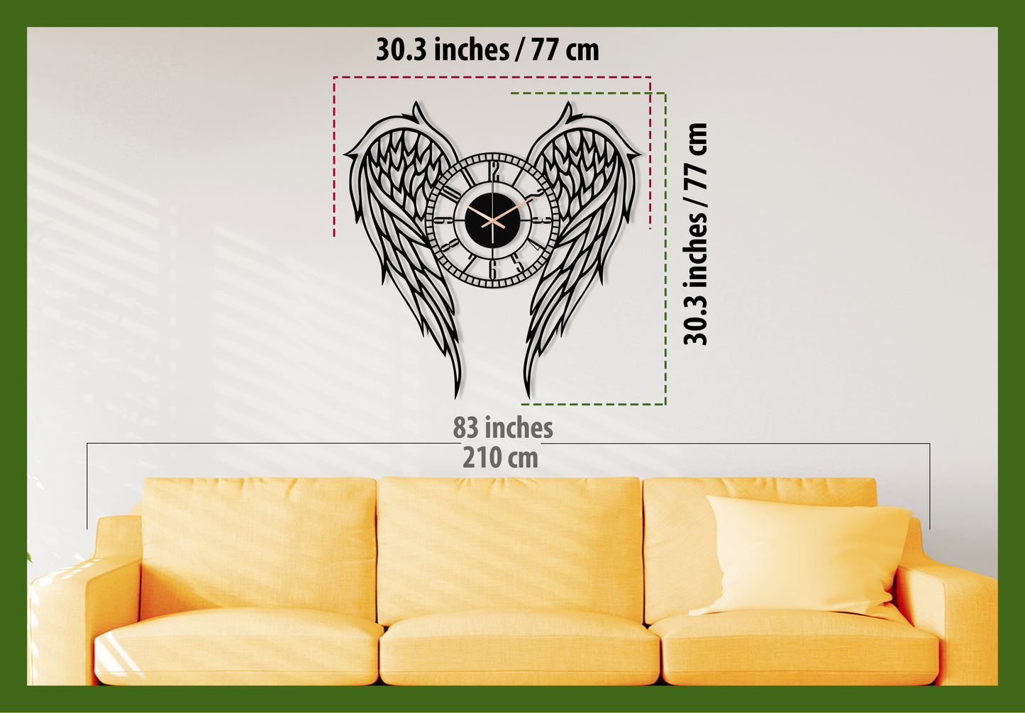 220-Dekoratif Metal Duvar Saati