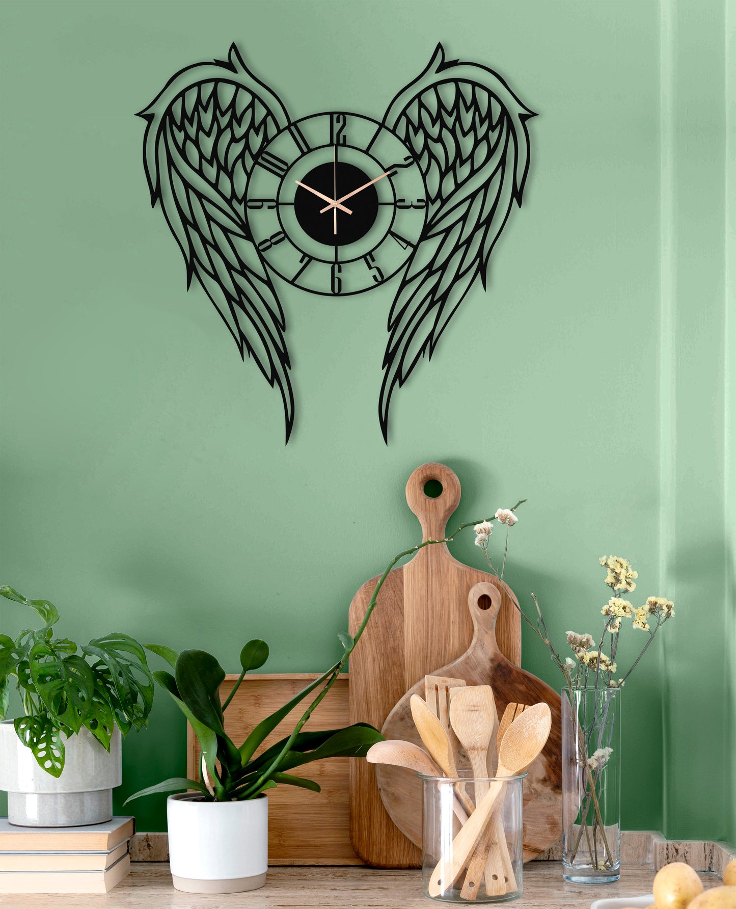 221-Dekoratif Metal Duvar Saati