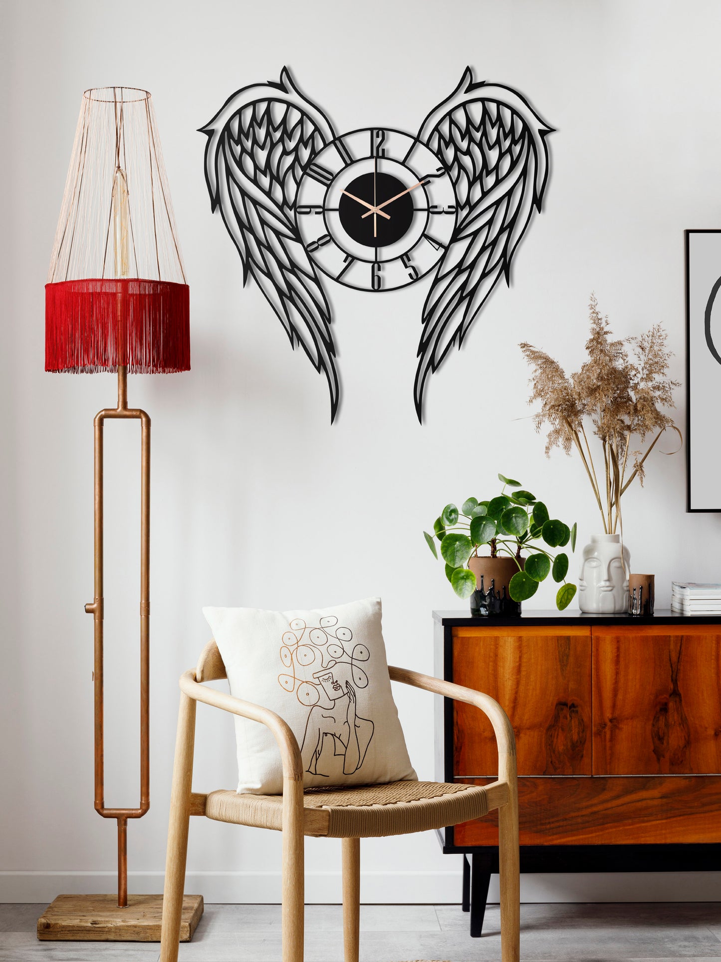 221-Dekoratif Metal Duvar Saati