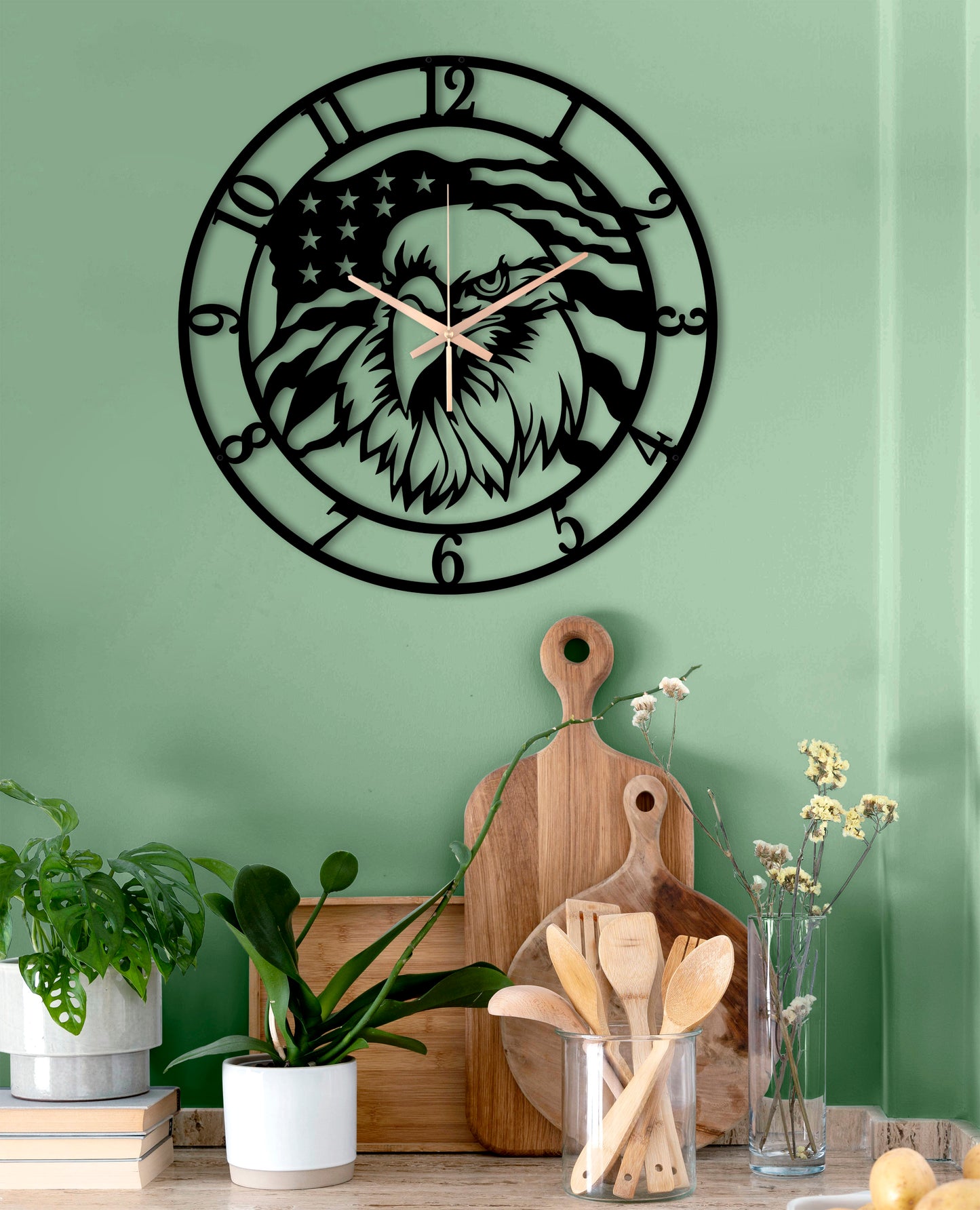 223-Dekoratif Metal Duvar Saati