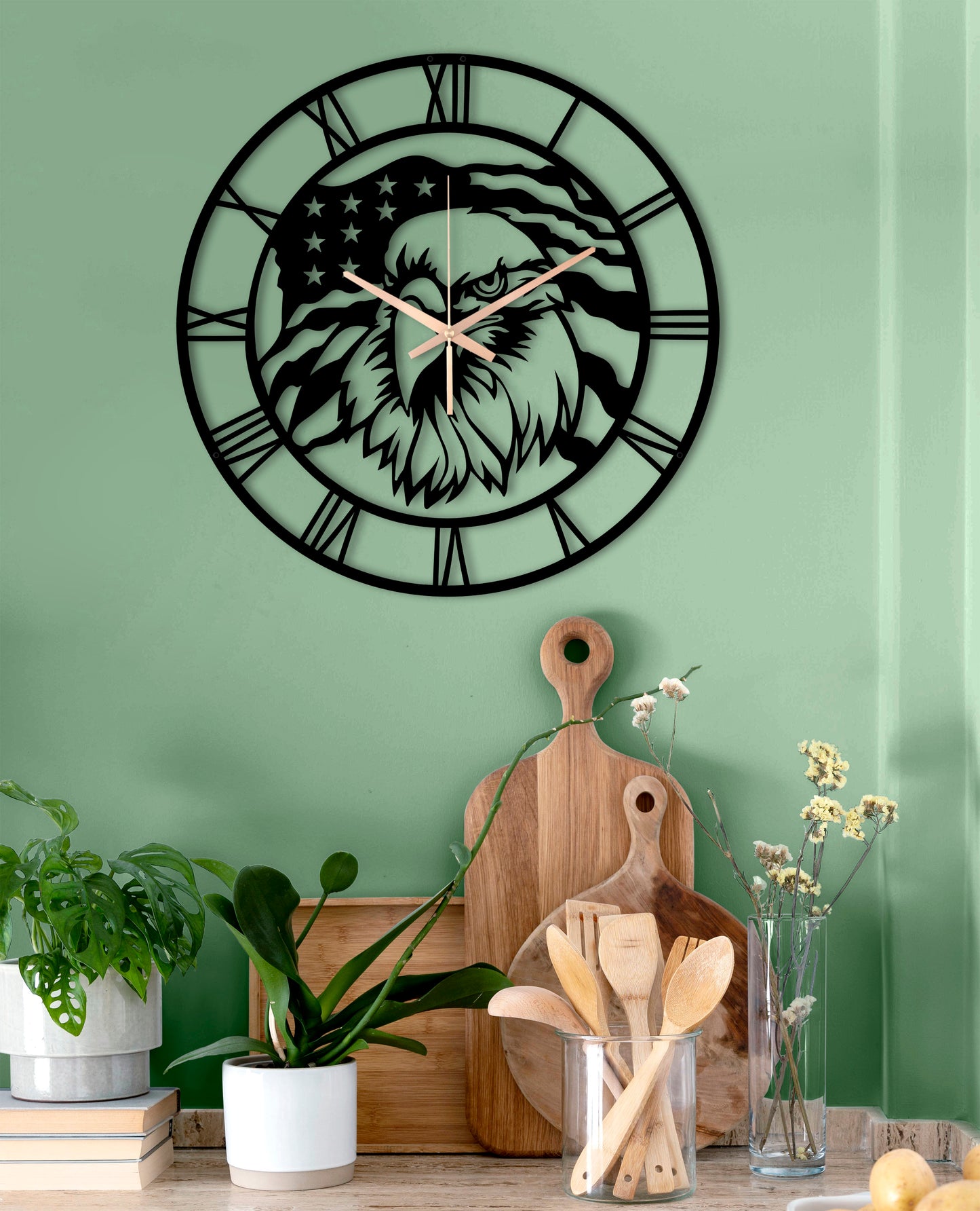 224-Dekoratif Metal Duvar Saati